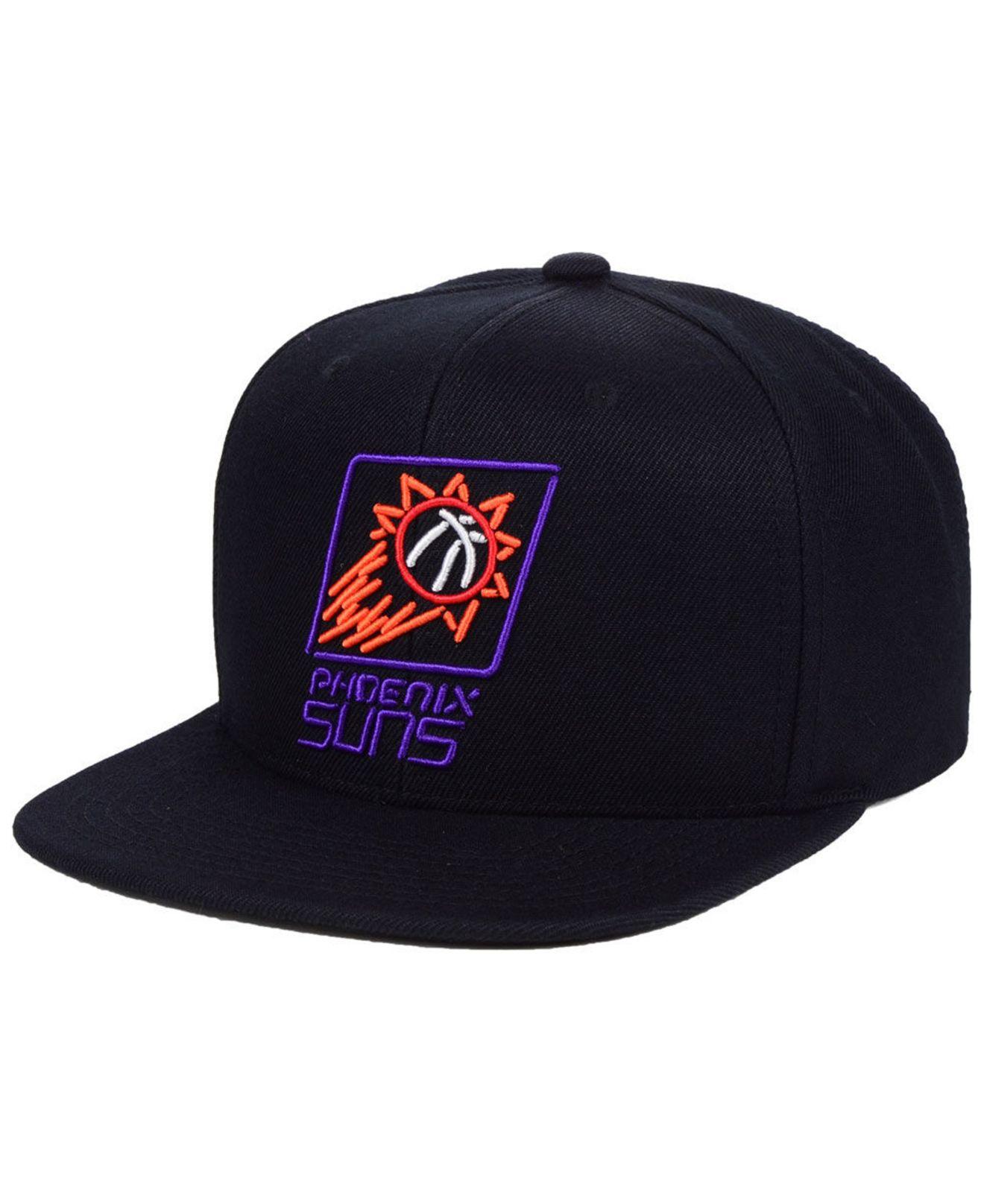 Mitchell & Ness Phoenix Suns Team Color Neon Snapback Cap in Black for Men