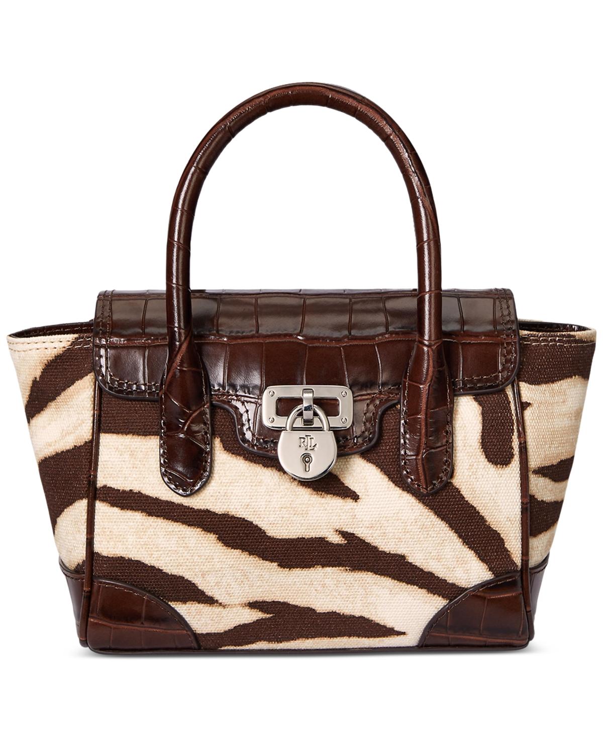 特別価格！ Ralph Lauren 最新 Two-Tone Leather Large Satchel 特別価格！ Ralph Lauren 最新 Two-Tone Leather Large Satchel