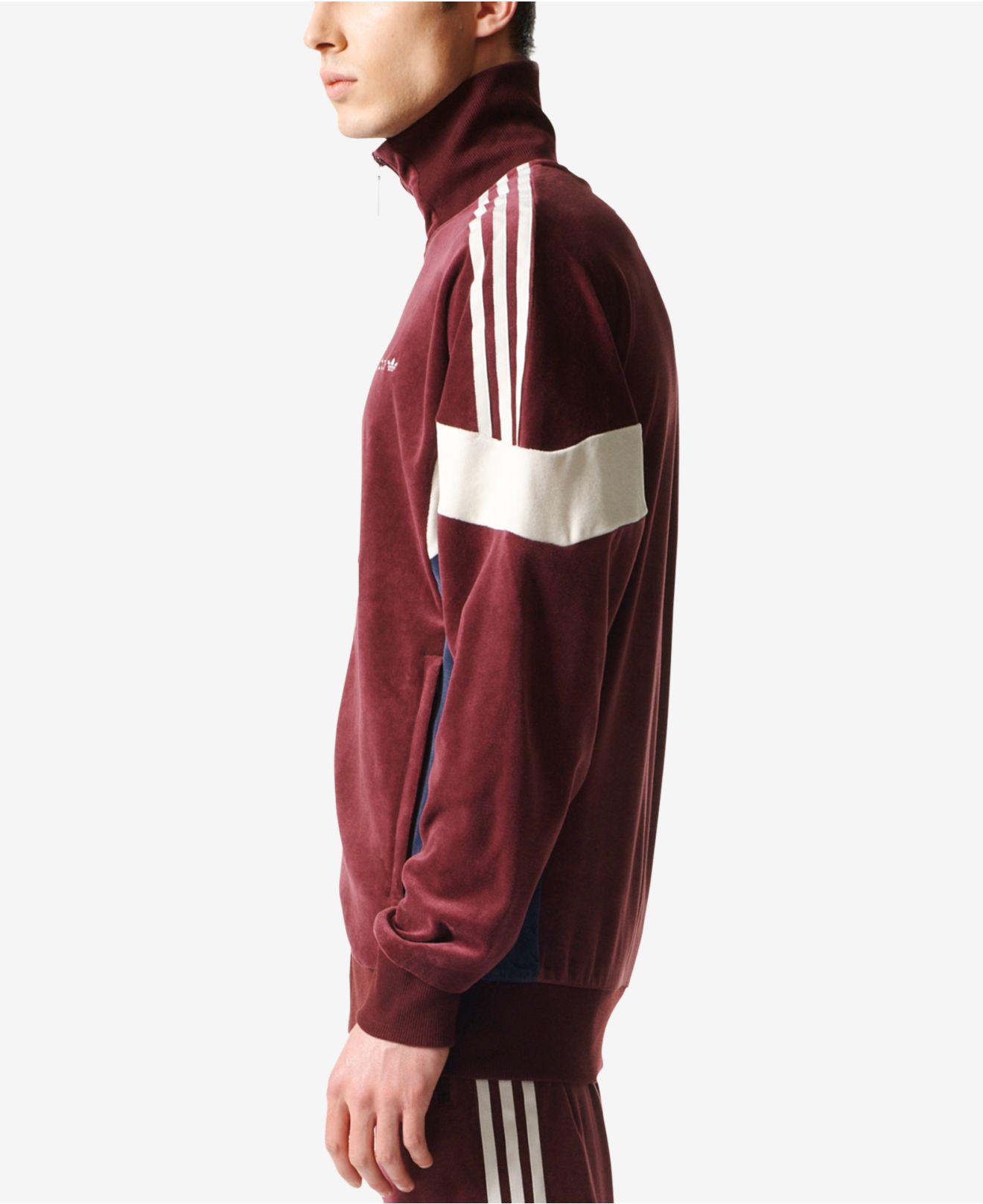 adidas Clr84 Velour Track Jacket Red Bs4669 for Men Lyst