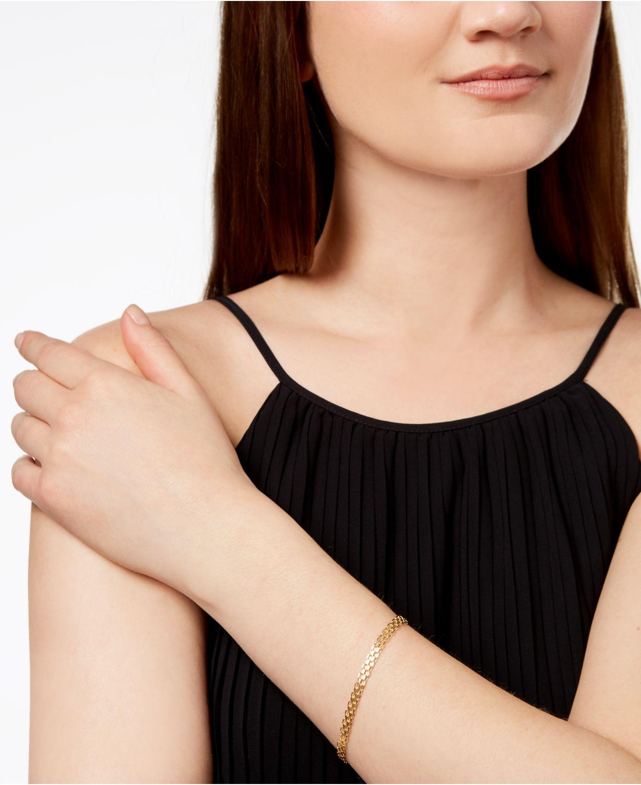 10k Gold Bismark Chain Bracelet 