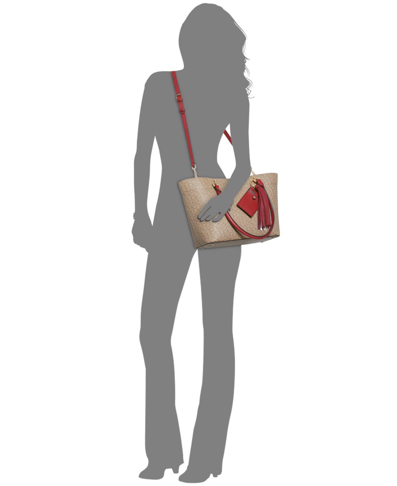 calvin klein susan signature small tote