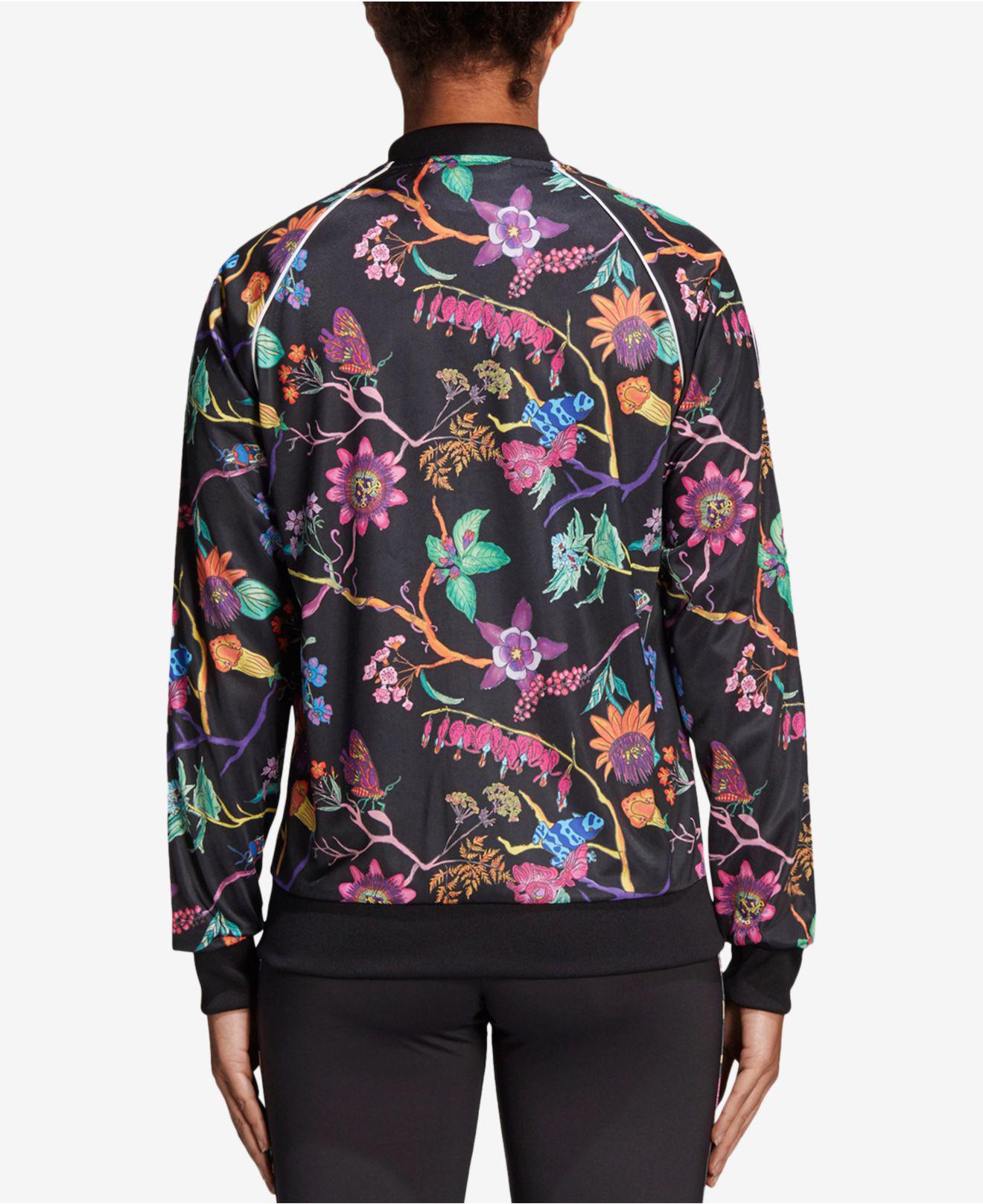 adidas black floral jacket