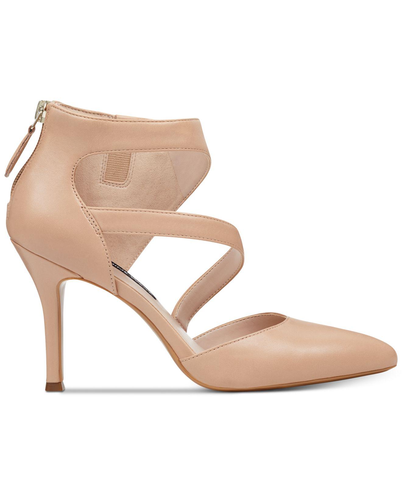 nine west forty asymmetrical strappy pumps
