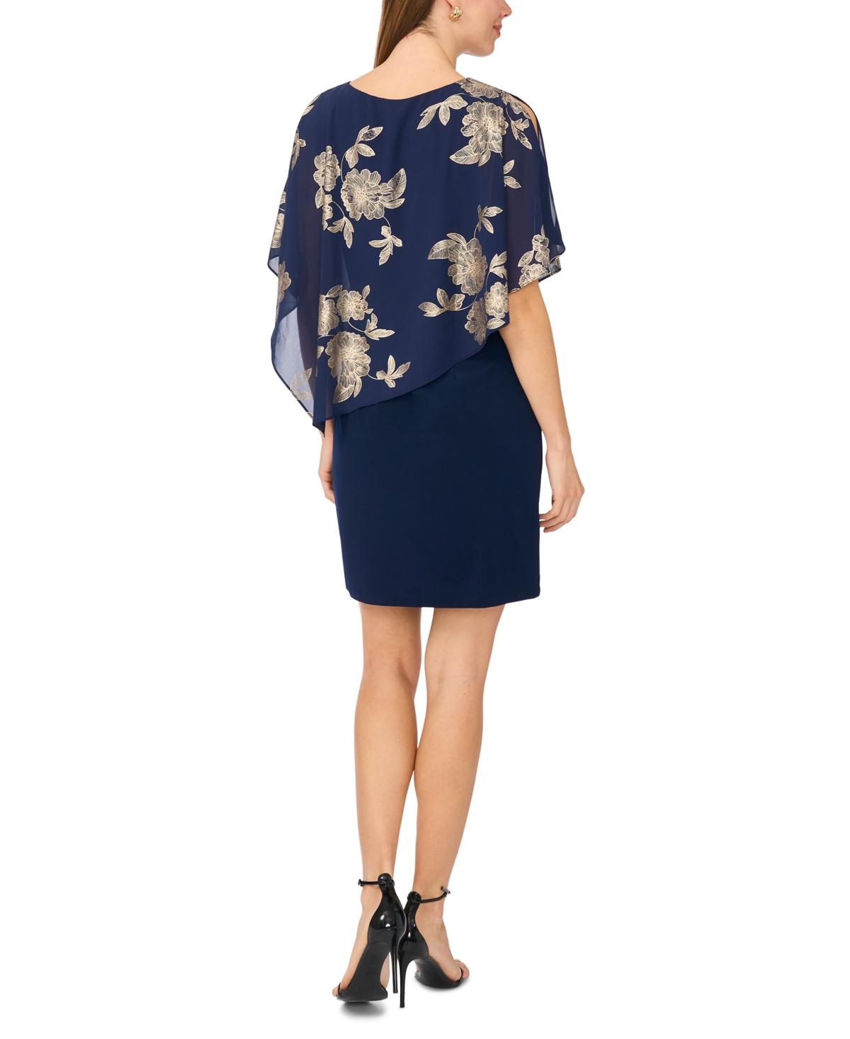 msk beaded-strap capelet-back dress MSK Beaded-Strap Capelet-Back Dress
