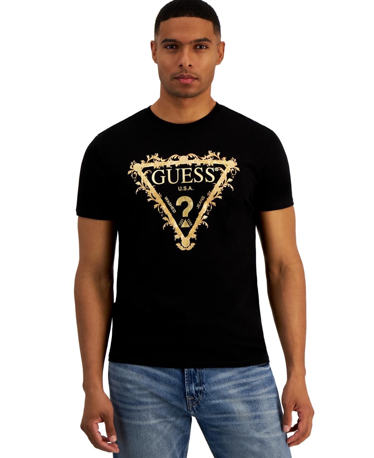 Guess Triangle Logo T-shirt in Black for Men | Lyst