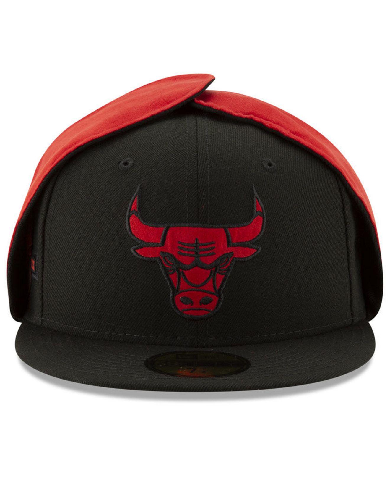 KTZ Chicago Bulls Dogear Patch 59fifty Fitted Cap in Black for Men | Lyst