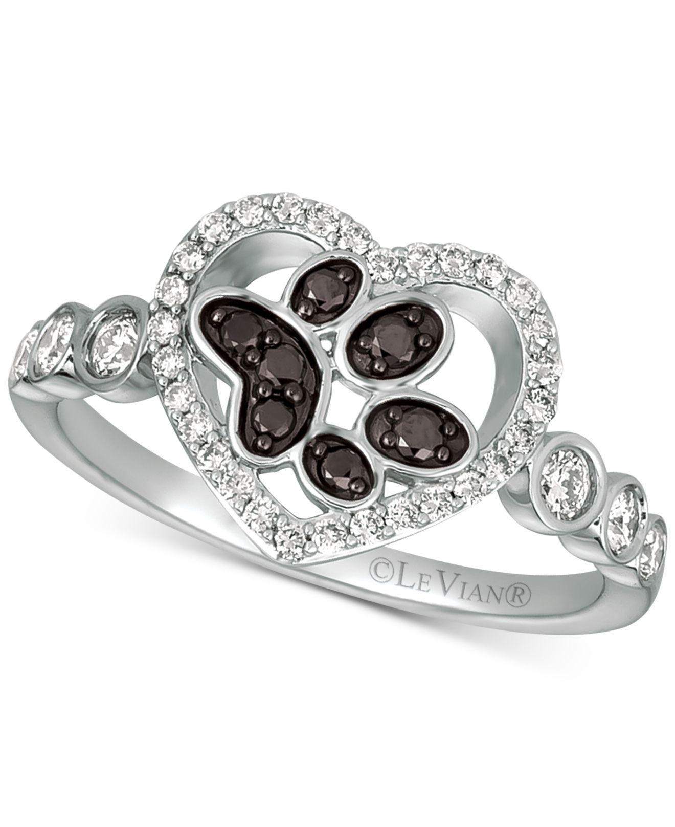 Le Vian ® Nude? & Blackberry® Diamond Paw Print Heart Ring (3/8 Ct. T.w
