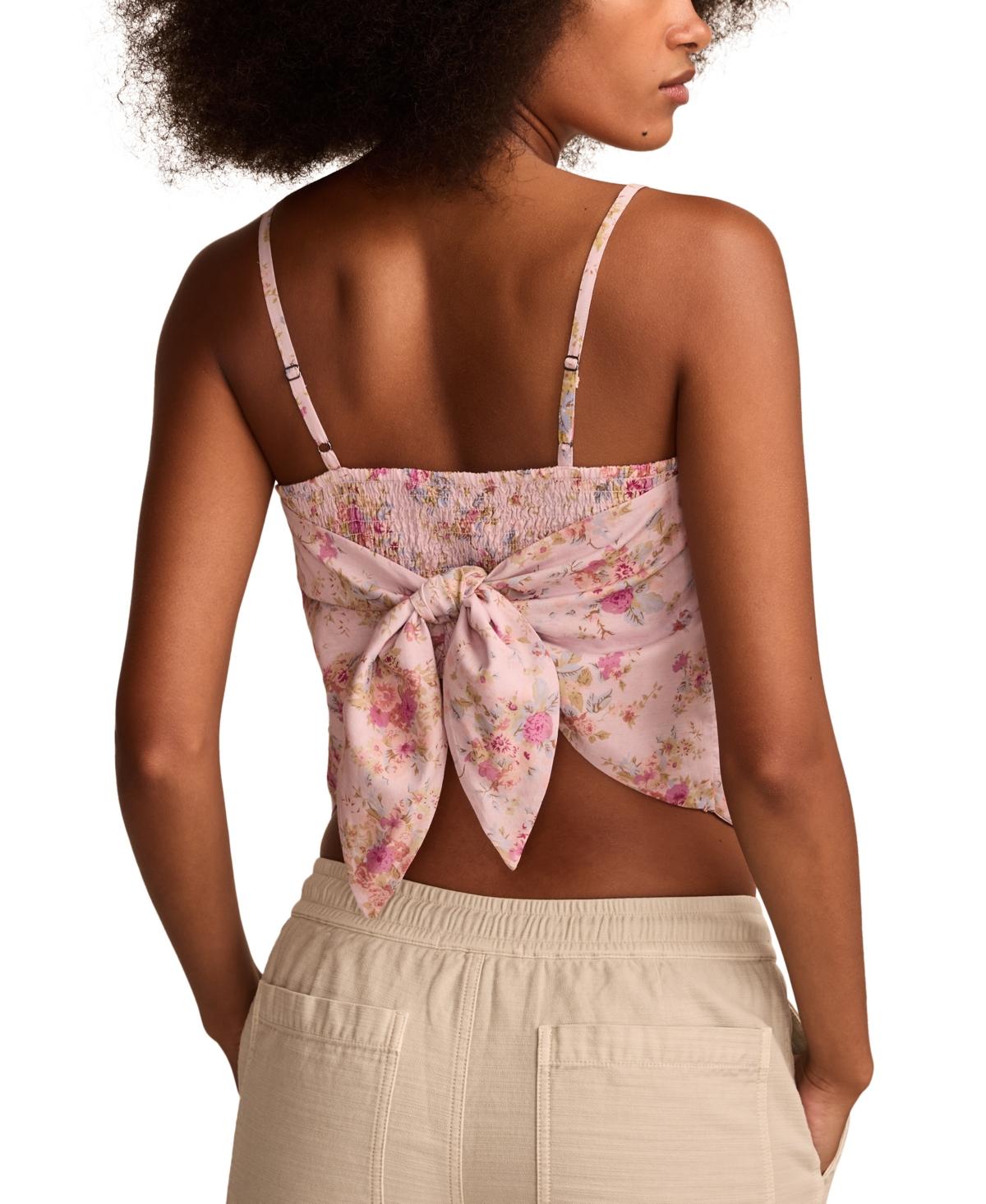 売れ筋商品|||ラッキーブランド カットソー トップス レディース Women's Hanky-Hem Scarf Top Pink Floral HANKY HEM SCARF TOP | Lucky Brand