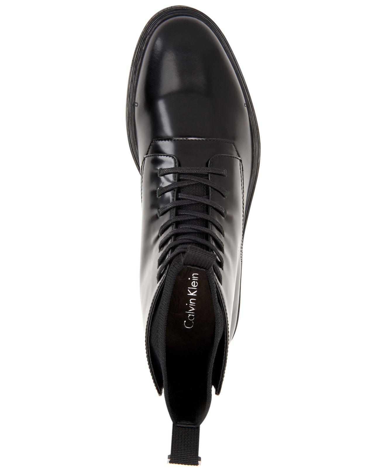 Calvin Klein Devlin Leather Boot in Black for Men - Lyst