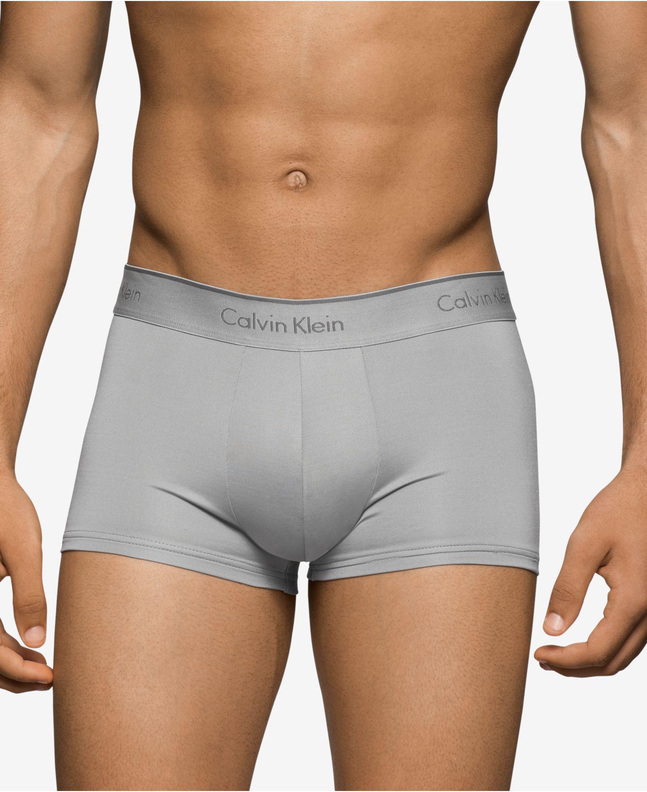 Calvin Klein Nb1289 Microfiber Stretch Low Rise Trunks in Gray for Men
