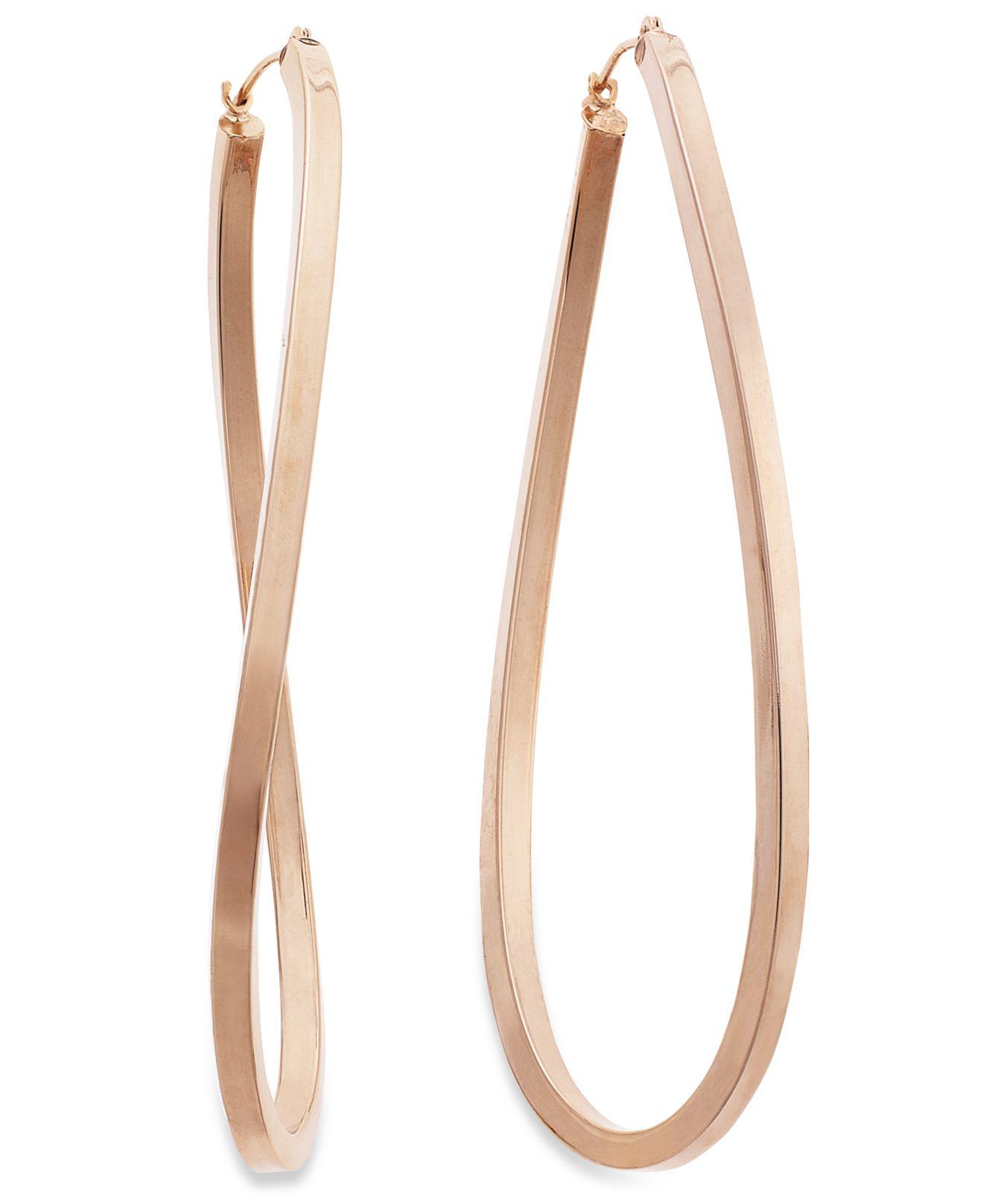 Lyst Macy'S Figure 8 Hoop Earrings In 14k Rose Gold Vermeil, 60mm