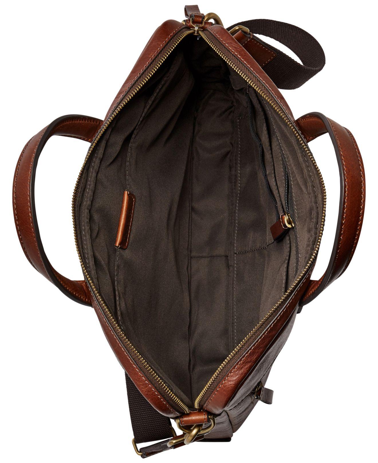 Fossil Men's Defender Leather Briefcase for Men Lyst