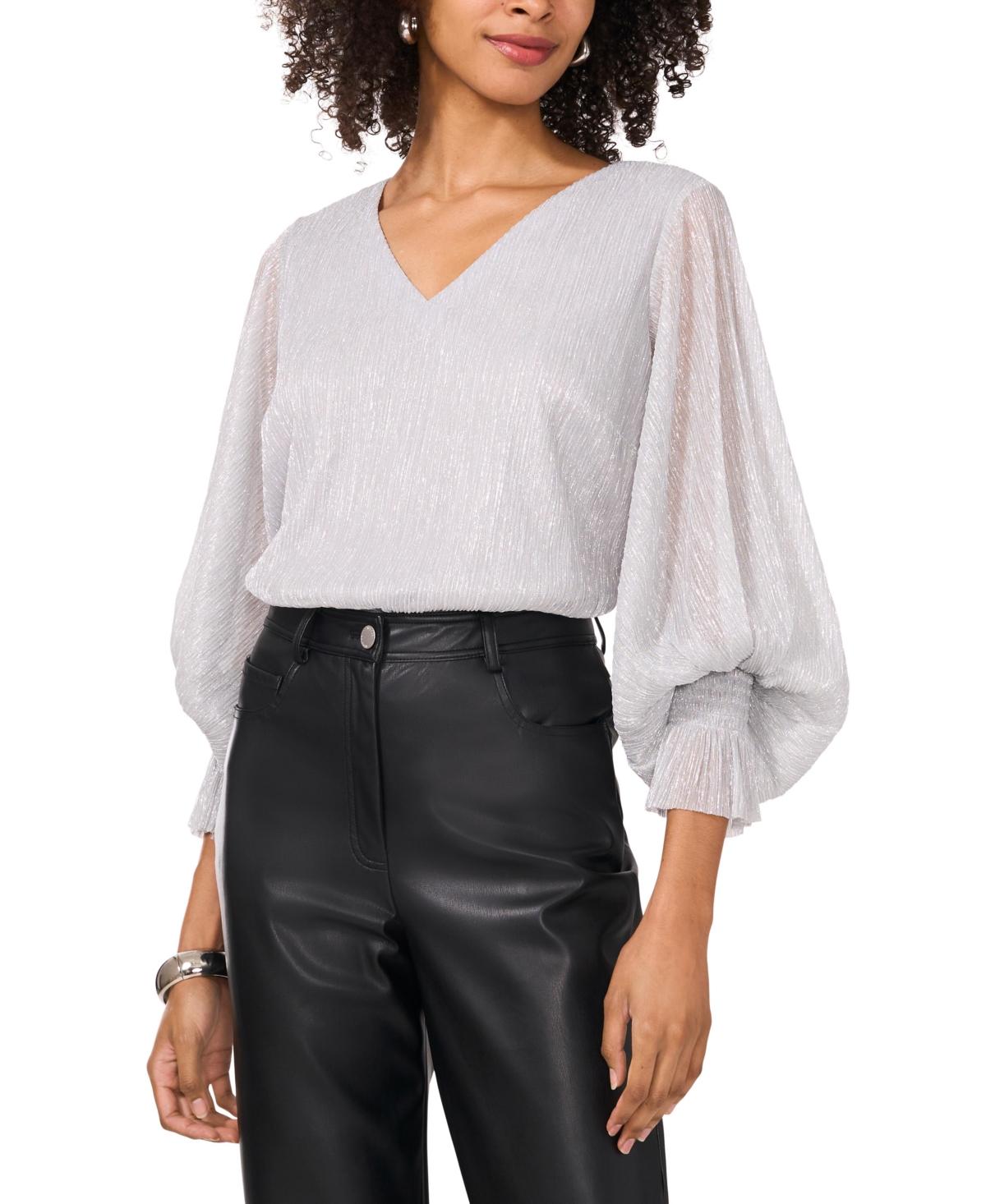 macys silver blouse