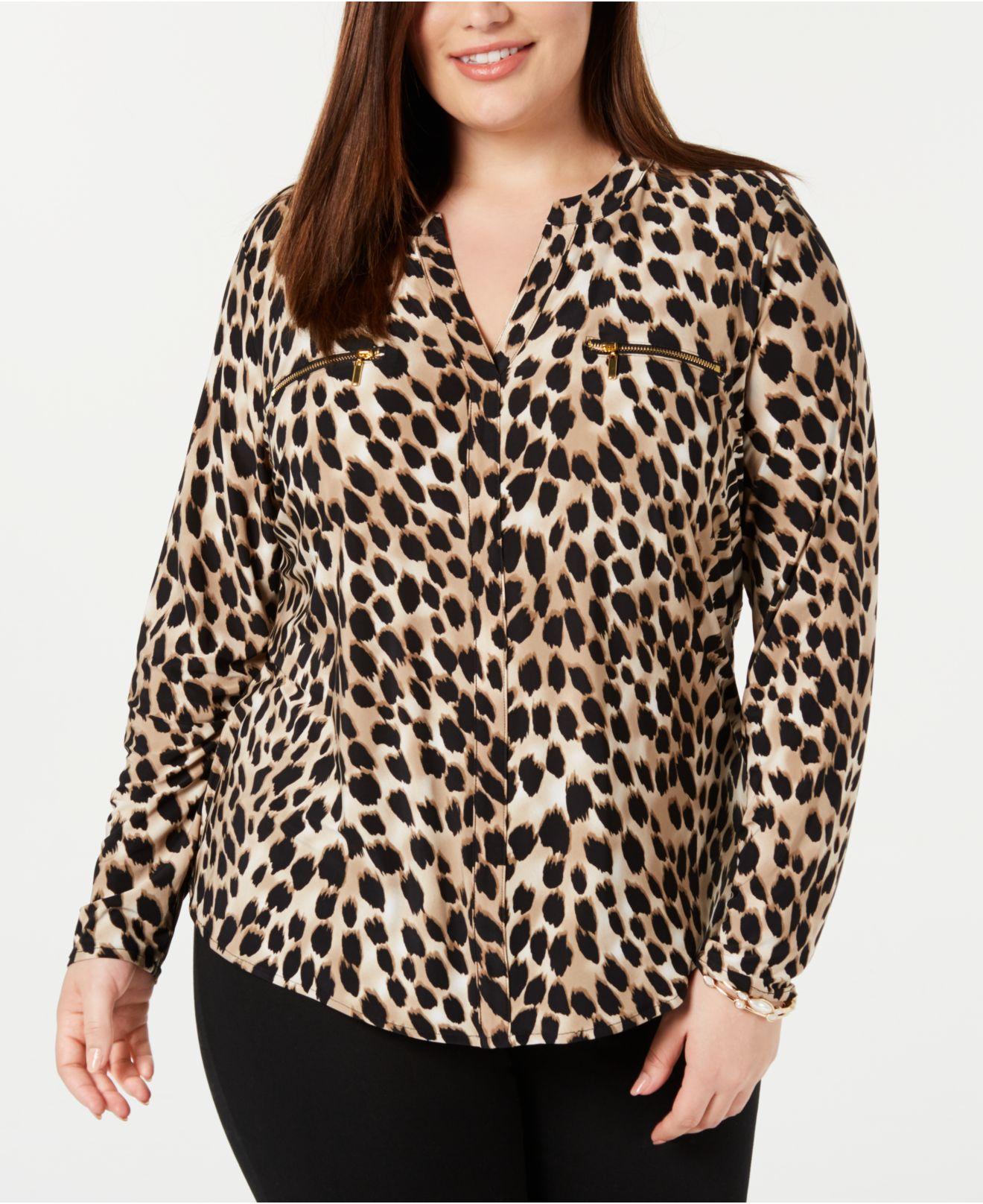 Plus Size Animal-print Top 