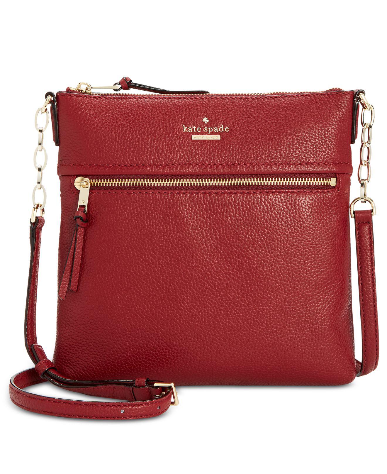 Kate Spade Jackson Street Melisse Small Pebble Leather Crossbody in Red