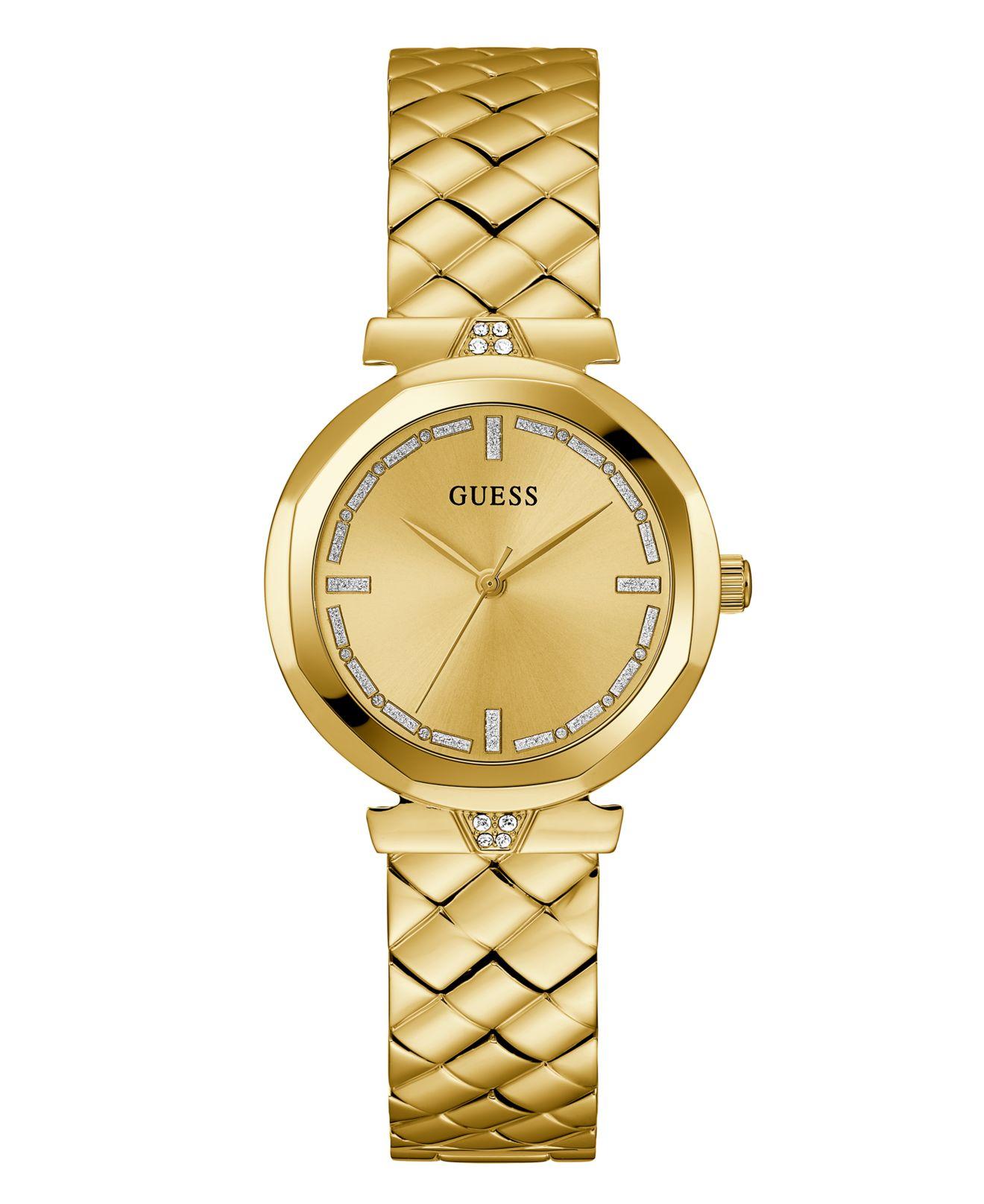 Guess Analog Gold-tone Stainless Steel Watch 34mm in Metallic | Lyst