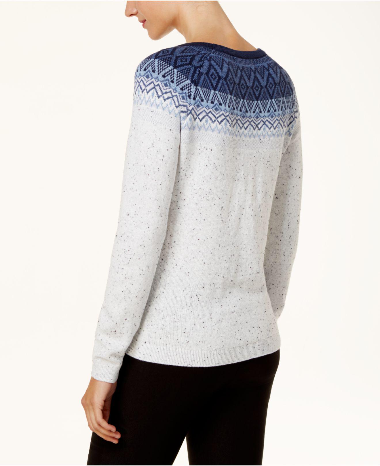 patterned yoke sweater