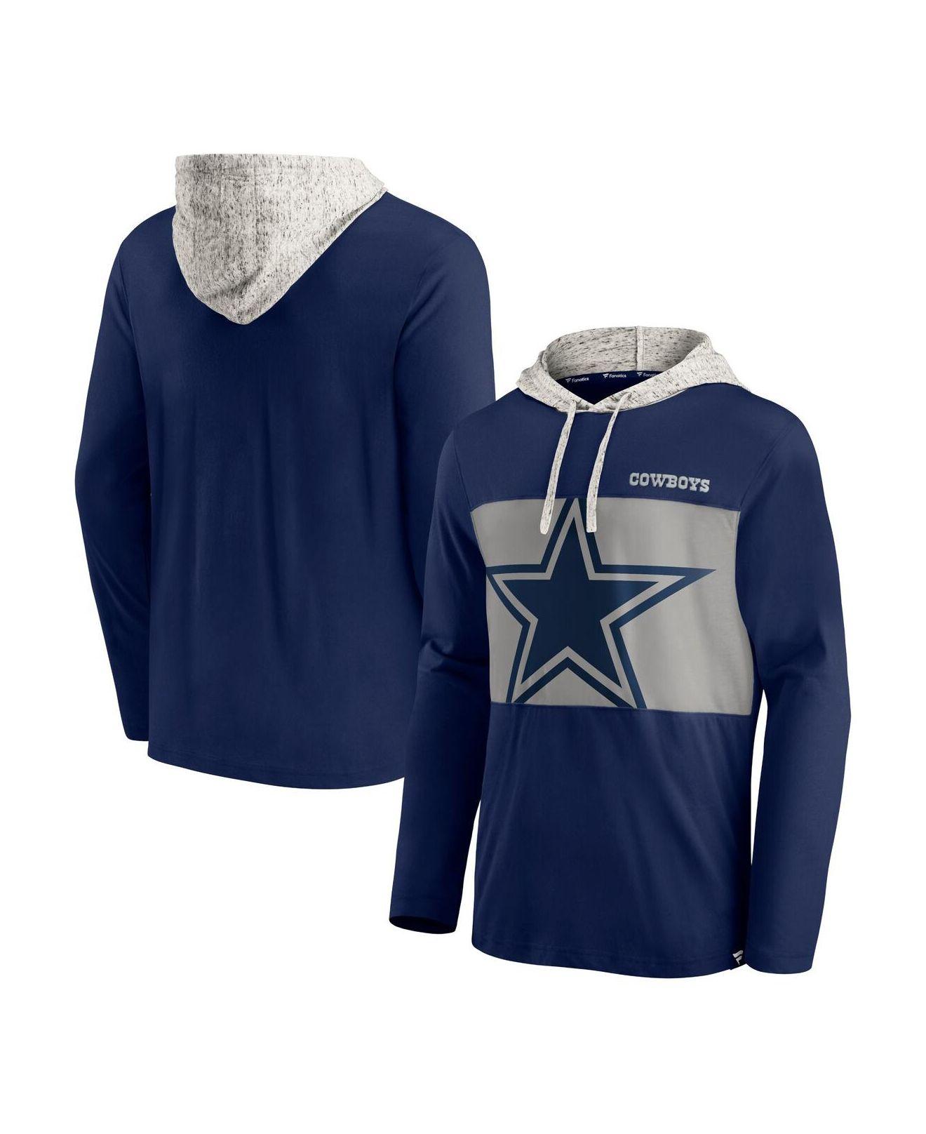 Fanatics Navy Dallas Cowboys Long Sleeve Hoodie T-shirt in Blue for Men