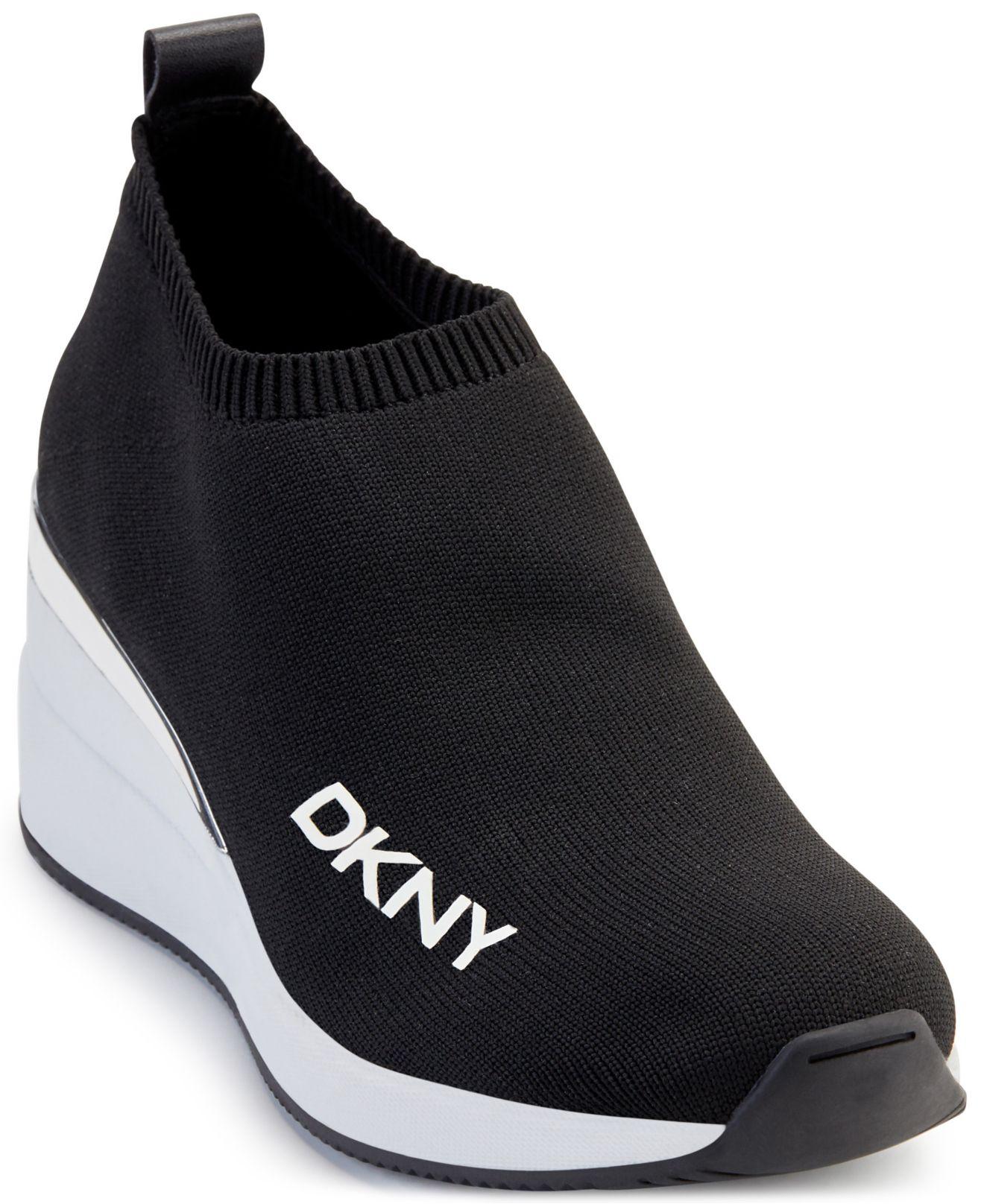 DKNY Parks Slip-on Wedge Sneakers in Black | Lyst