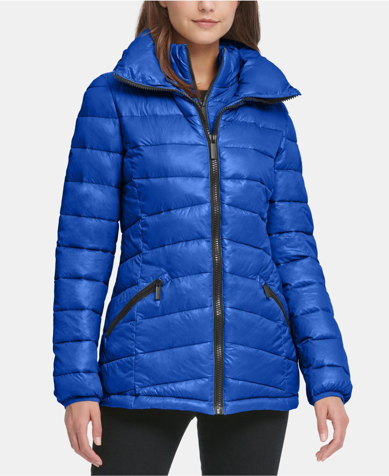 dkny hooded down puffer coat