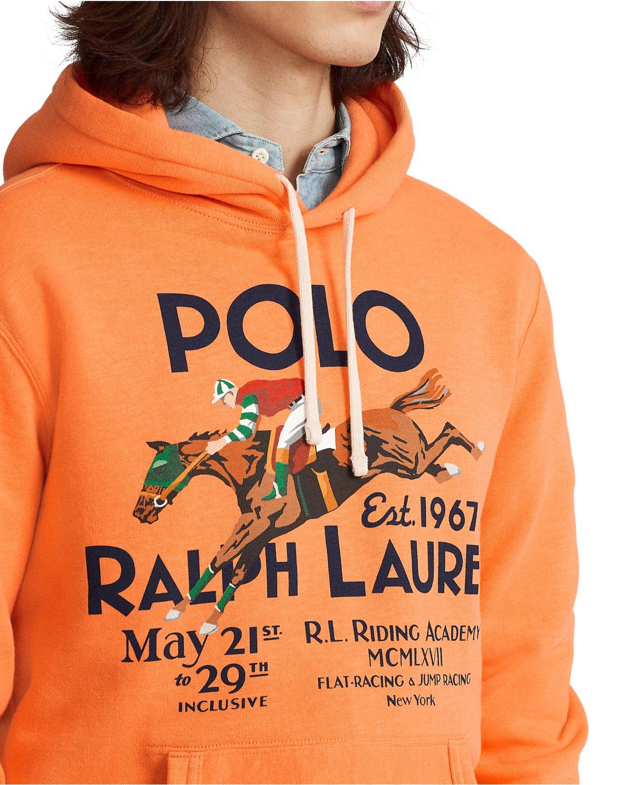 Polo Ralph Lauren Fleece Graphic Hoodie in Orange for Men | Lyst