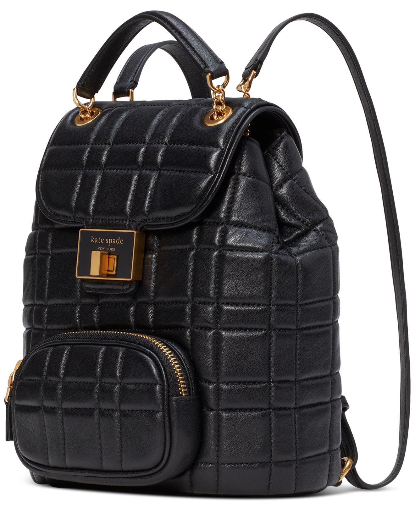 Kate Spade Evelyn Quilted Leather Small Backpack in Black | Lyst