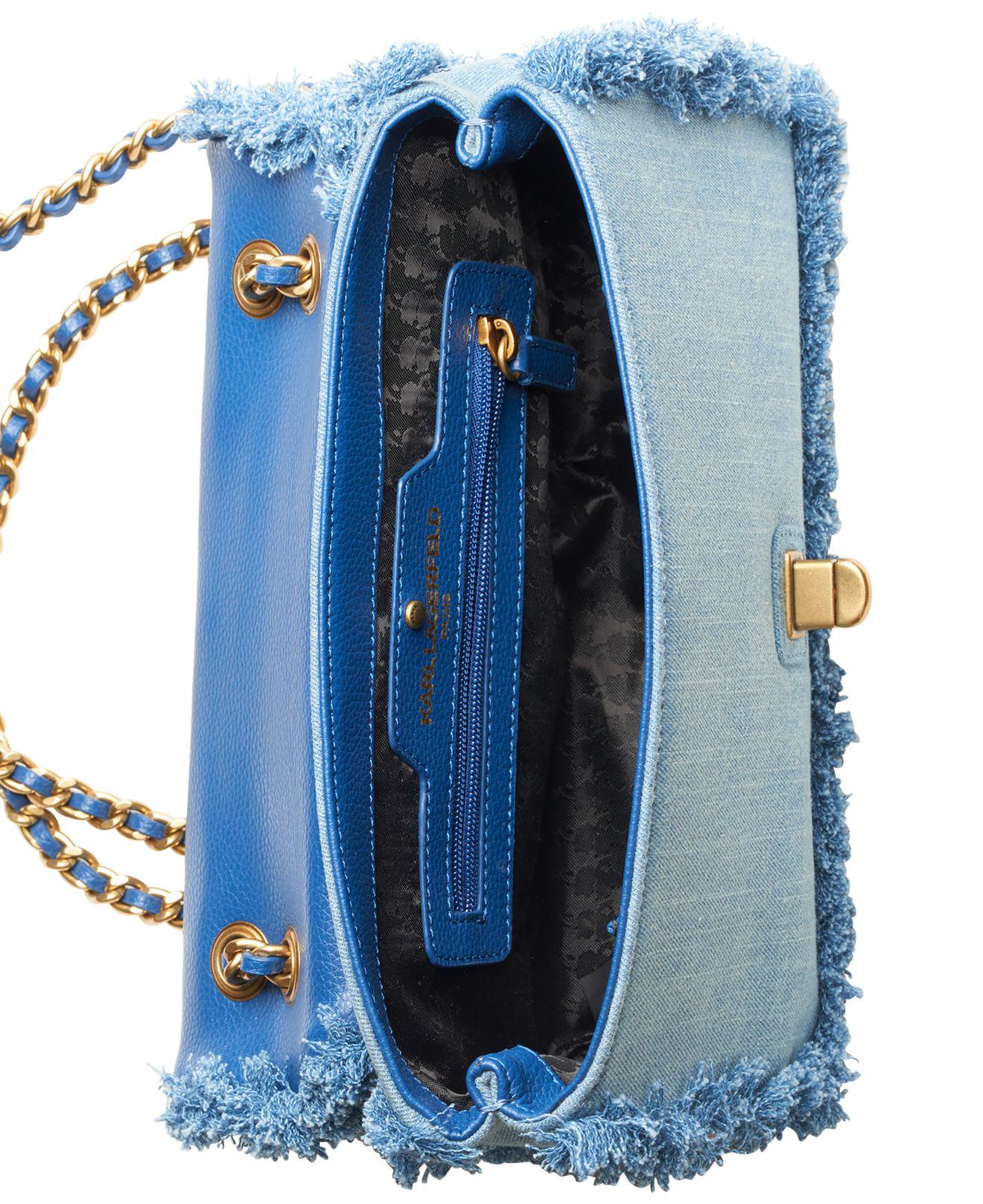Karl Lagerfeld Agyness Denim Shoulder Bag in Blue