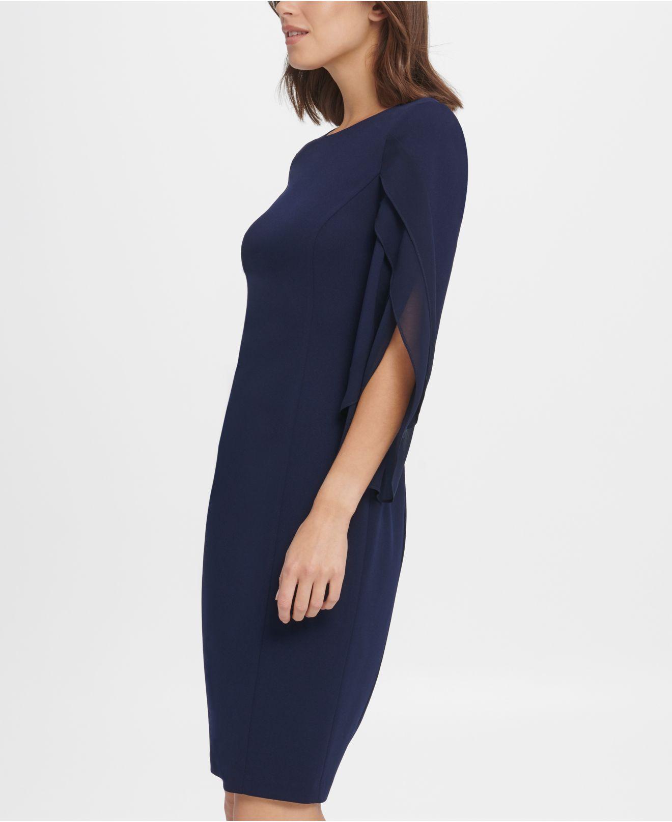 navy sheath dress with sleeves