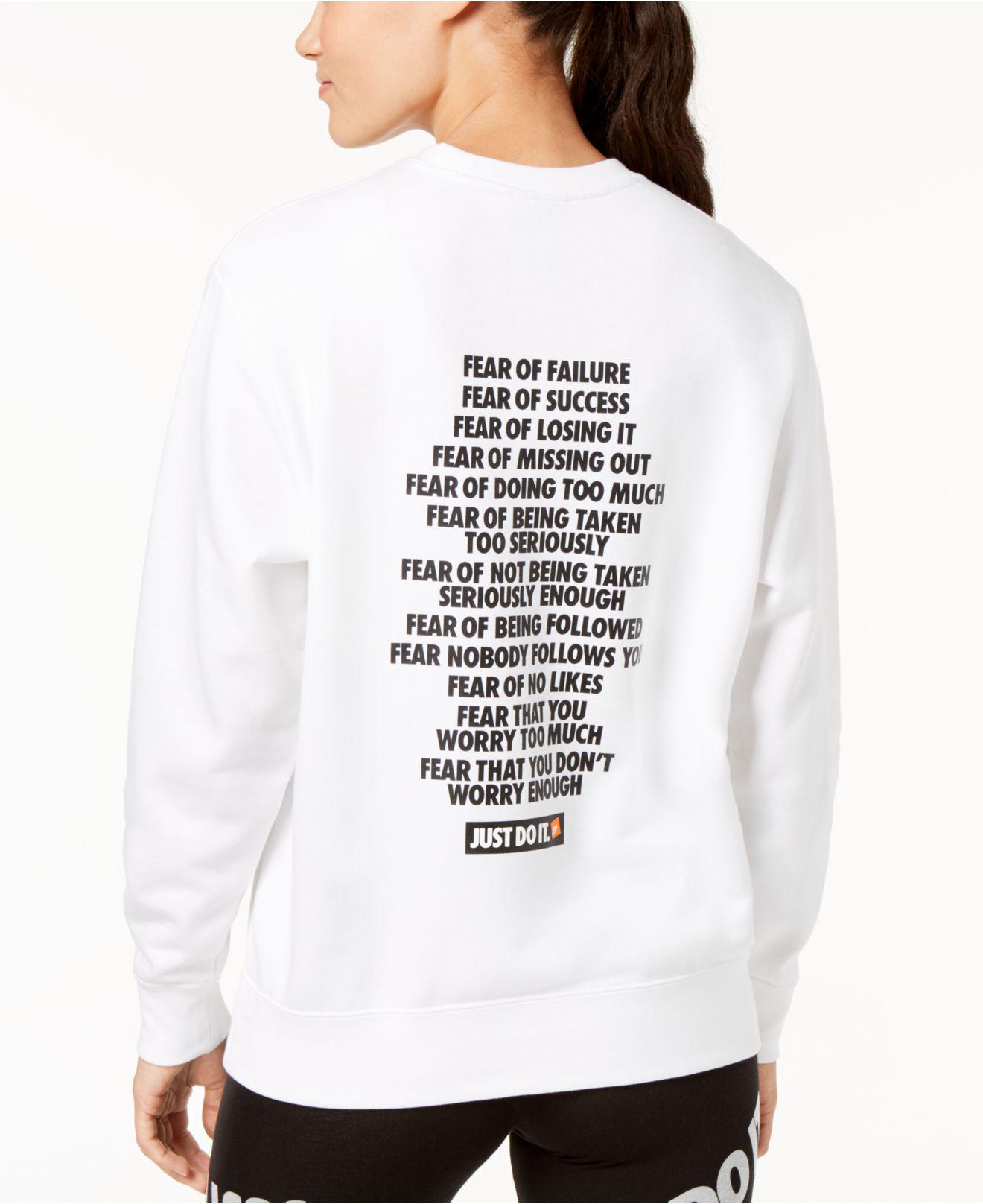 nike fear of failure sweatshirt