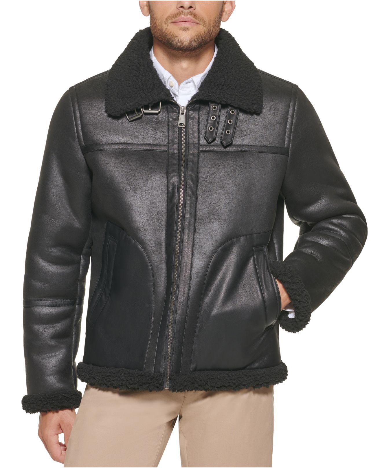 leather fleece lined jacket