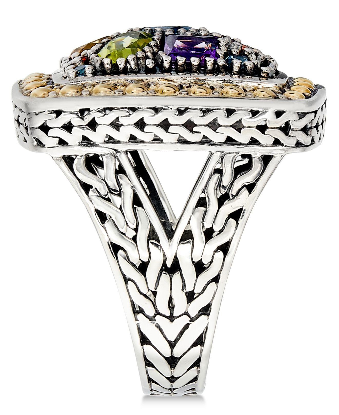 Effy Multi stone Ring In 18k Yellow Gold And Sterling Silver 3 1