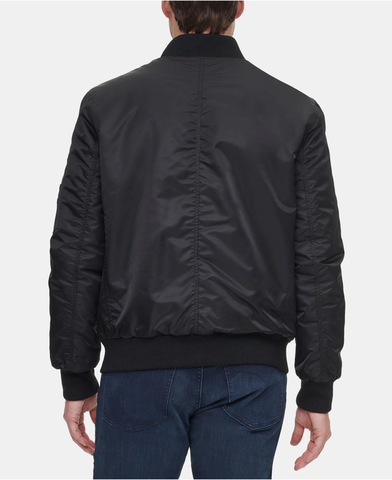 Calvin Klein Bomber Flight Jacket in Black for Men | Lyst