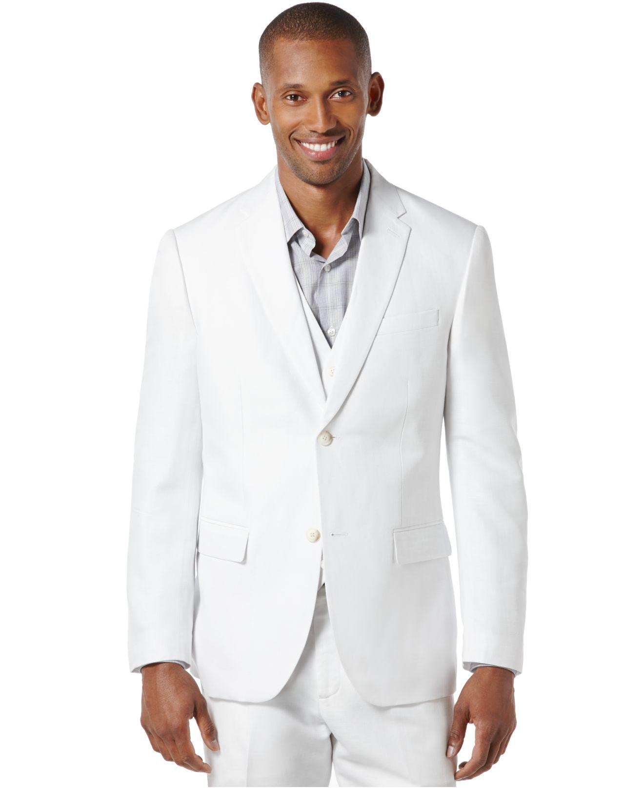 Lyst - Perry Ellis Linen Blend Sport Coat in White for Men - Save 13. ...