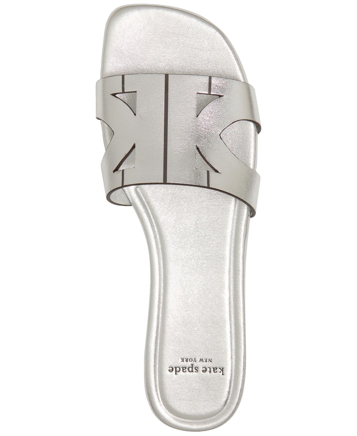 Kate Spade Double K Slide Sandals in White | Lyst