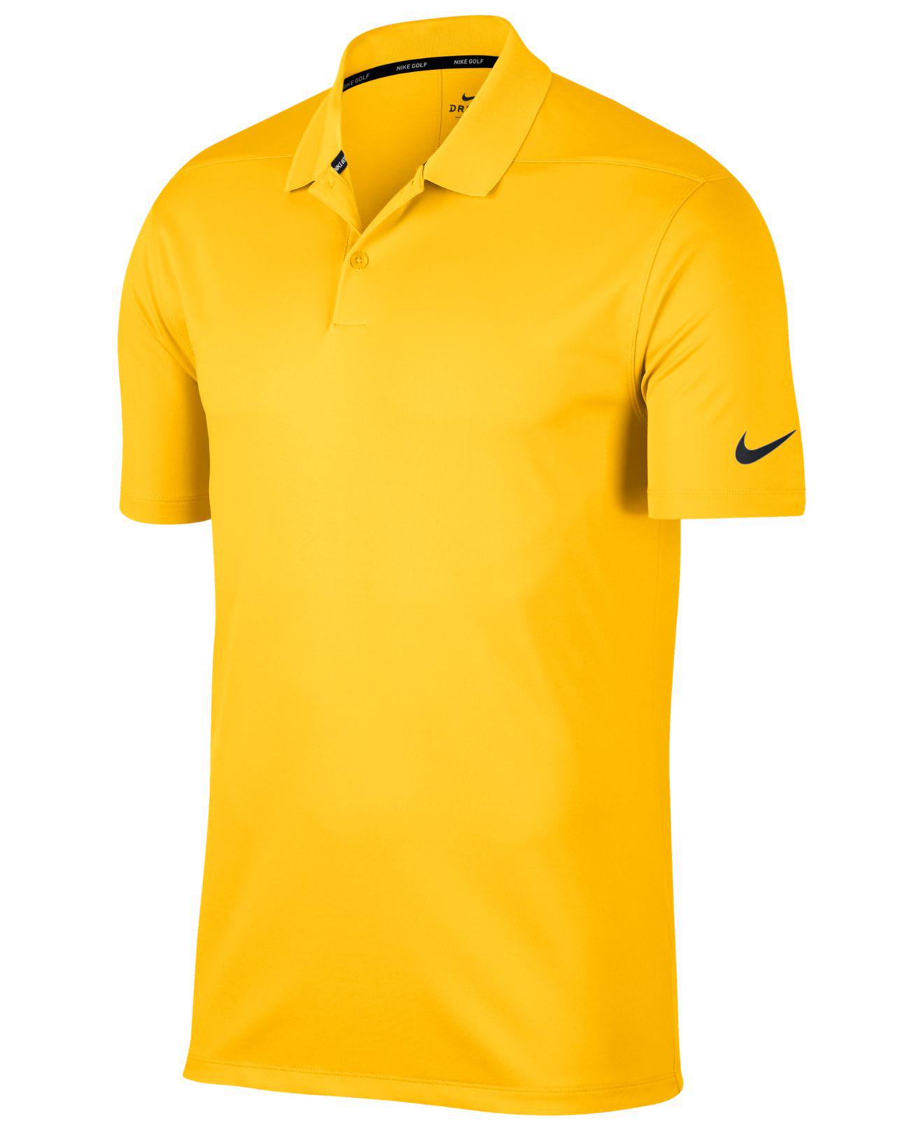 Nike Dri-fit Victory Solid Golf Polo Shirt in Yellow for Men | Lyst
