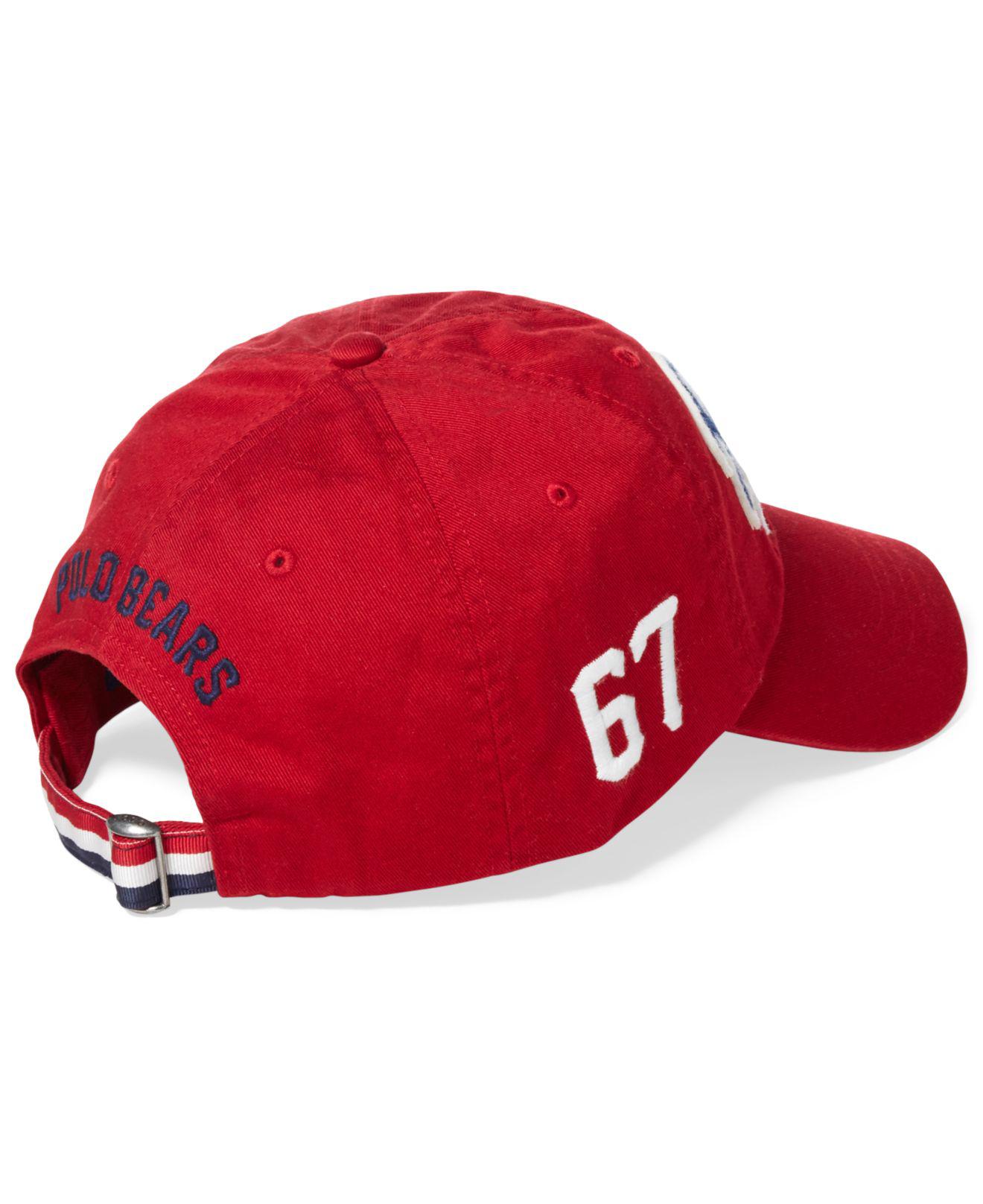 Polo Ralph Lauren Polo Bear Cotton Baseball Cap in Red for Men - Lyst