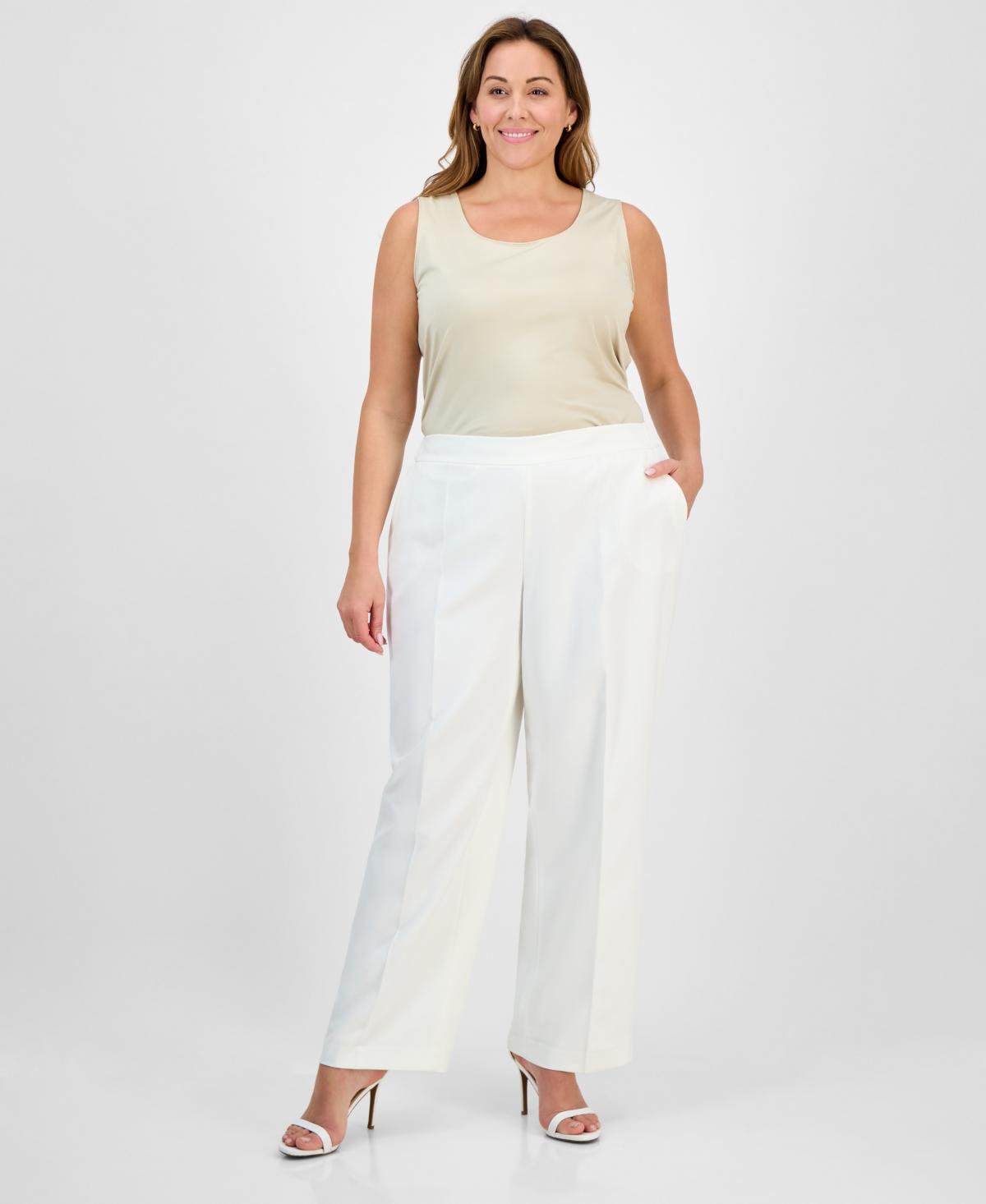 Le Suit Plus Size Crepe Two-button Jacket Pull-on Pantsuit Set