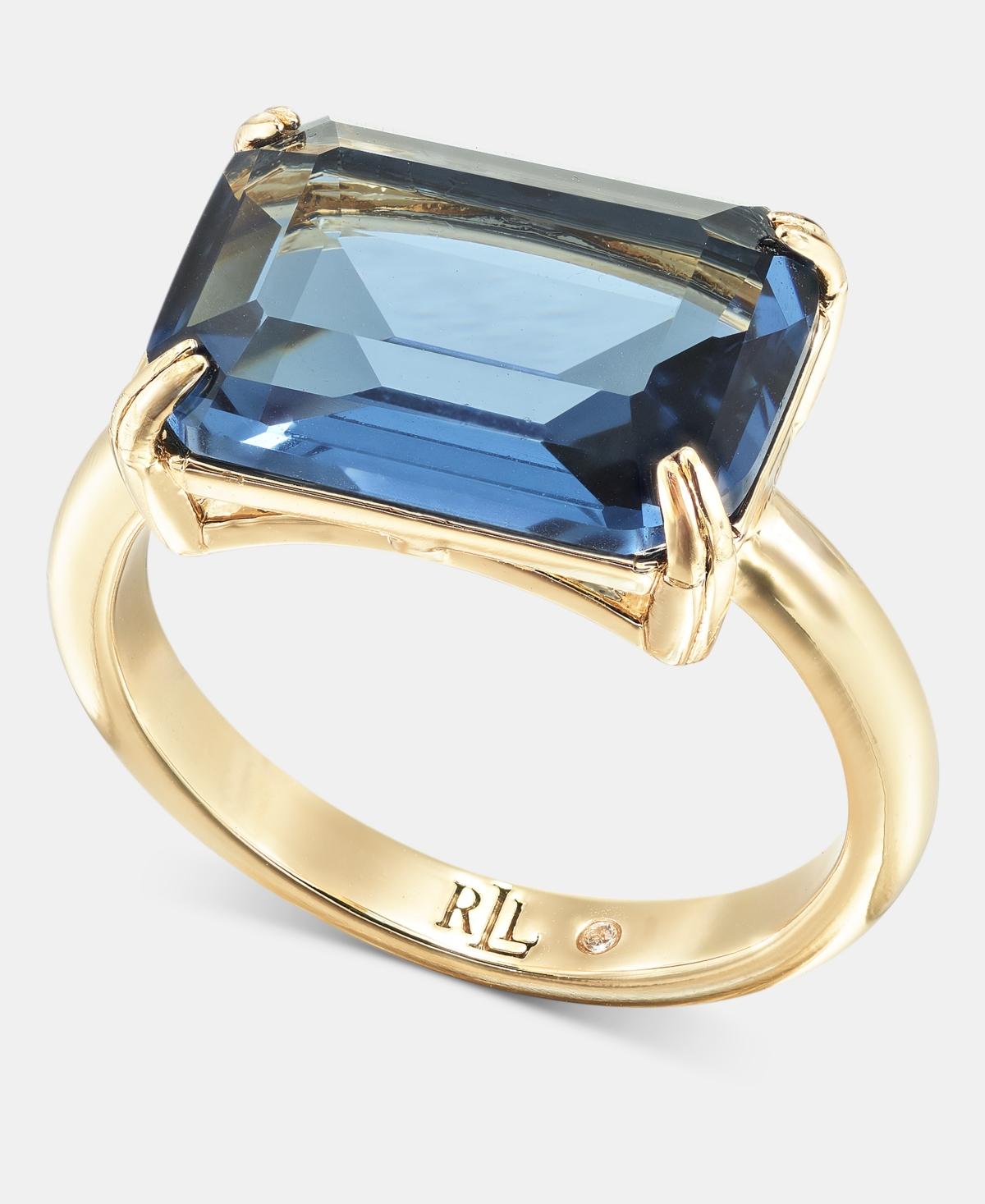 Ralph Lauren Square Stone Ring in Blue | Lyst