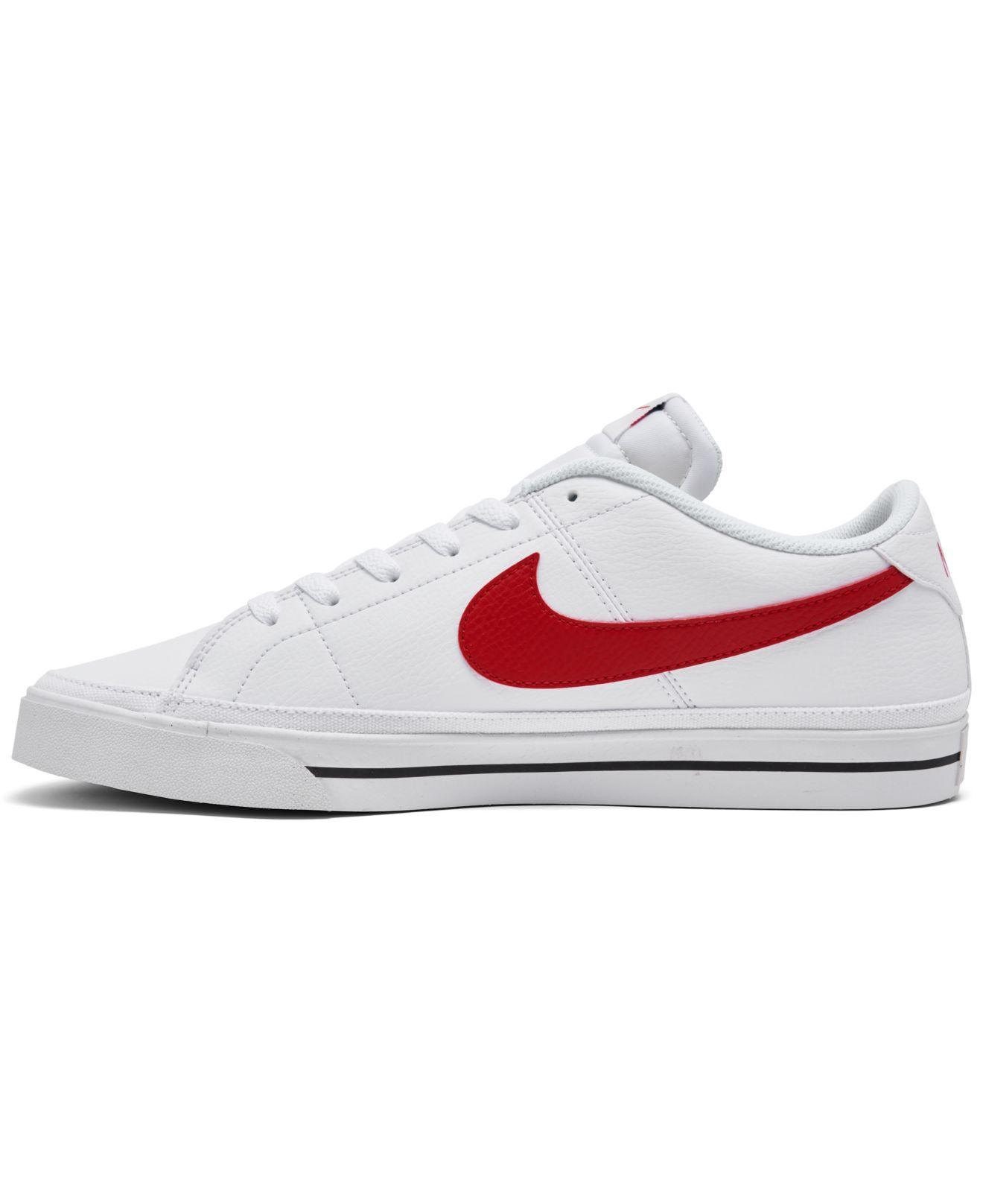 Nike Leather Court Legacy Next Nature Casual Sneakers From Finish Line in  White, University Red (White) for Men | Lyst