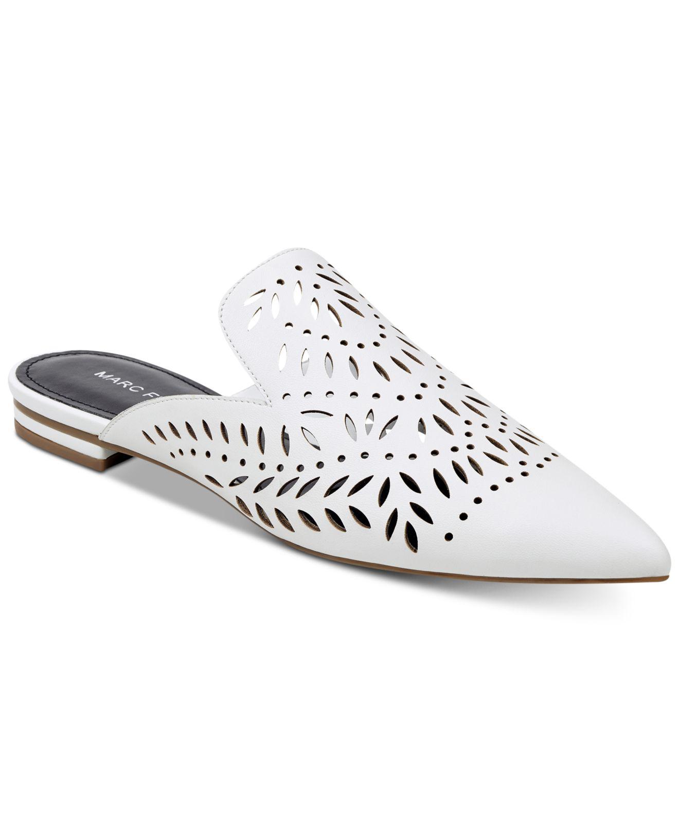 marc fisher white mules