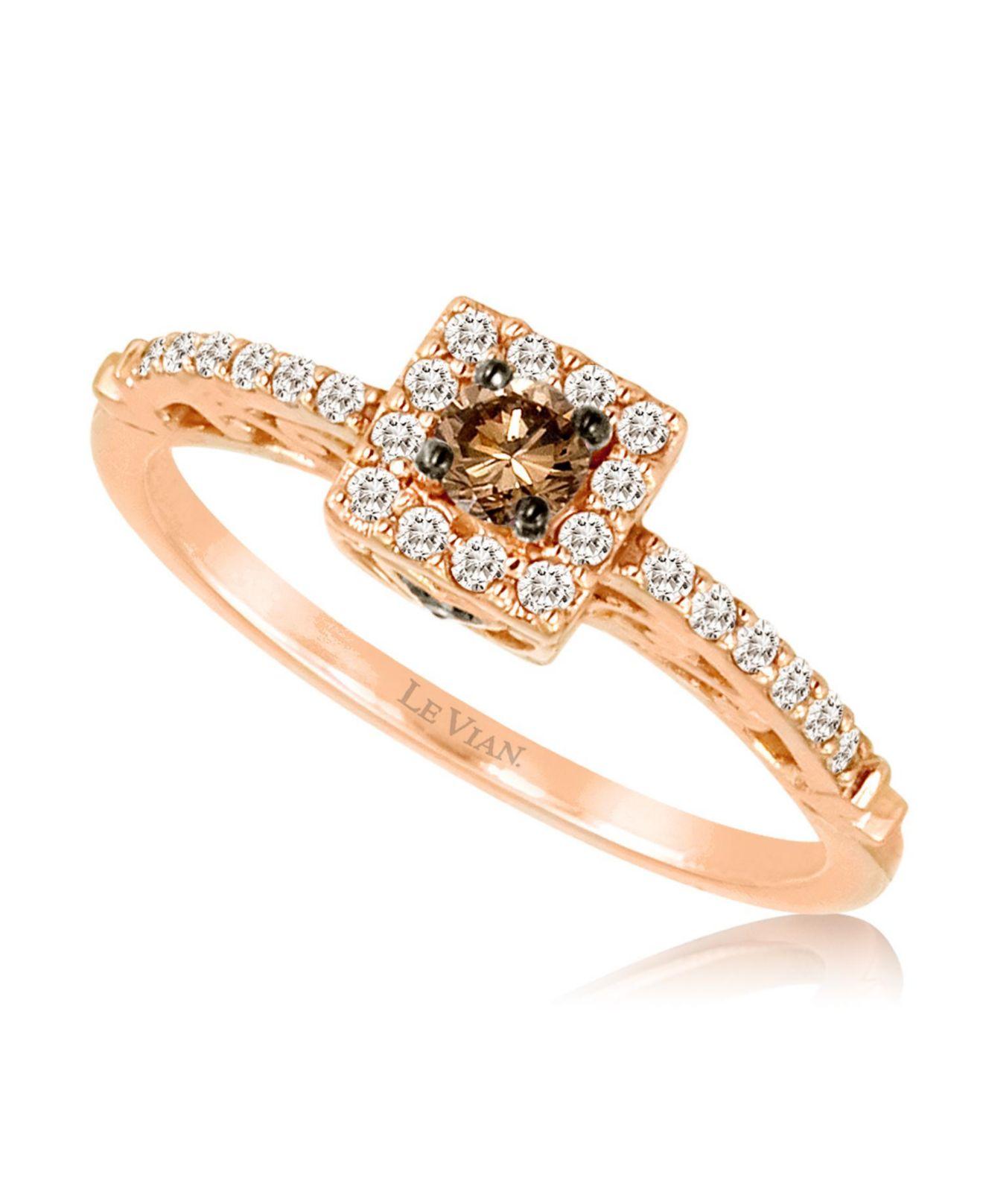 Le Vian 14k Strawberry Gold Vanilla Diamonds And Chocolate Diamonds  Chocolatier? Square Ring in Rose Gold (Metallic) | Lyst