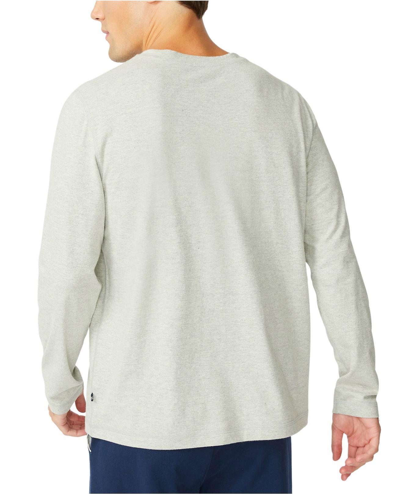 Nautica Cotton Longsleeve Sleep Tshirt in Grey Heather (Gray) for Men