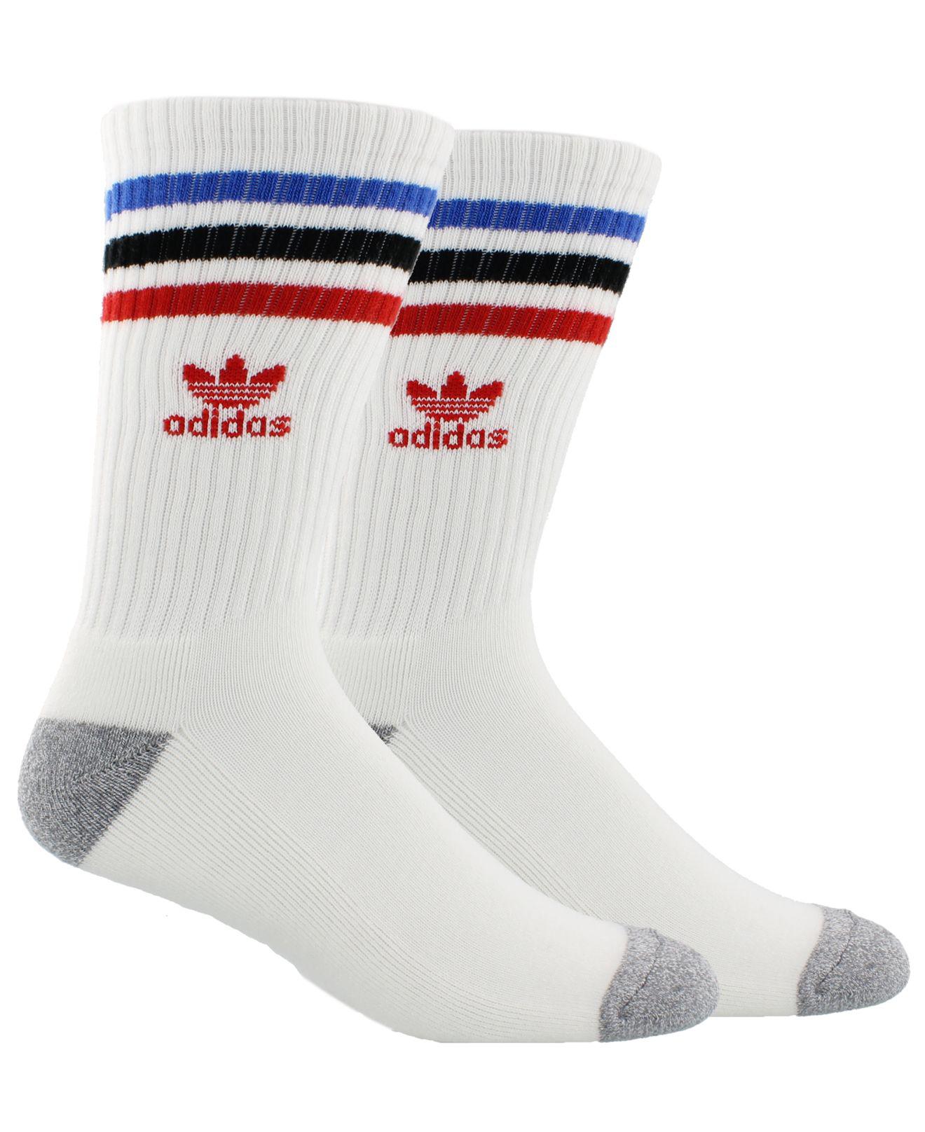 adidas Synthetic Originals Striped Crew Socks in White for Men | Lyst