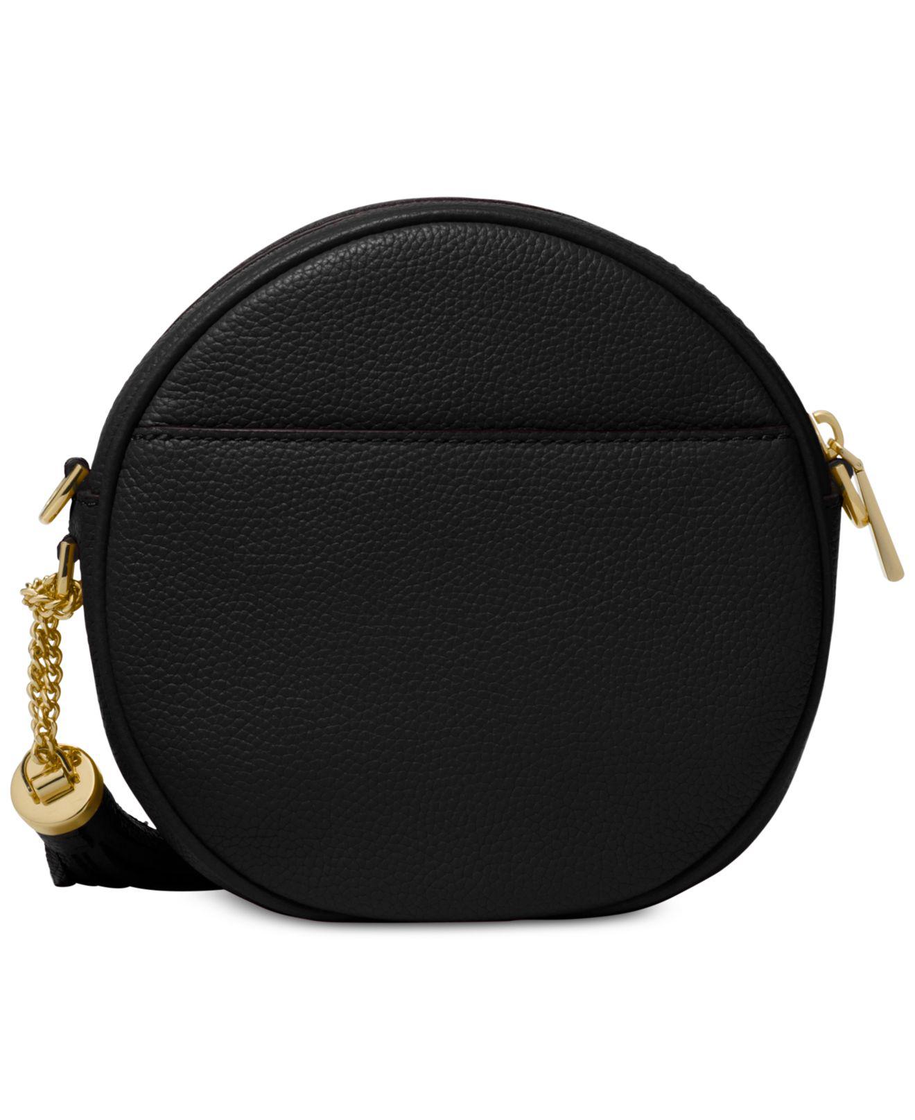 michael michael kors pebble leather circle canteen crossbody