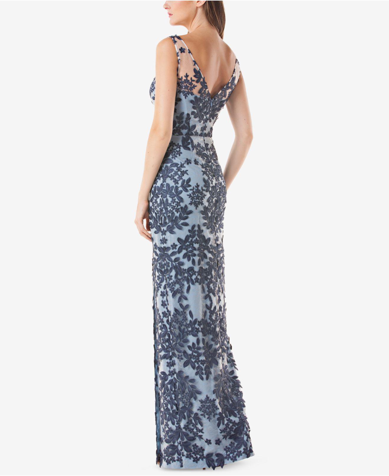 Js collection leaf embroidered clearance gown