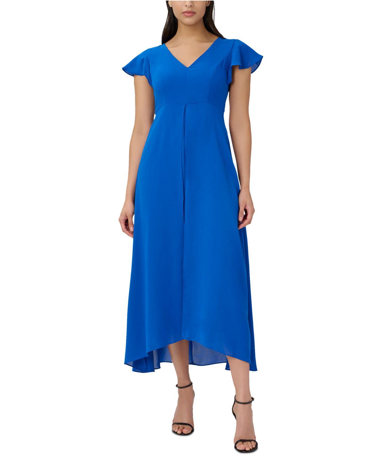 Adrianna Papell Flutter-sleeve Overlay Jumpsuit in Blue | Lyst