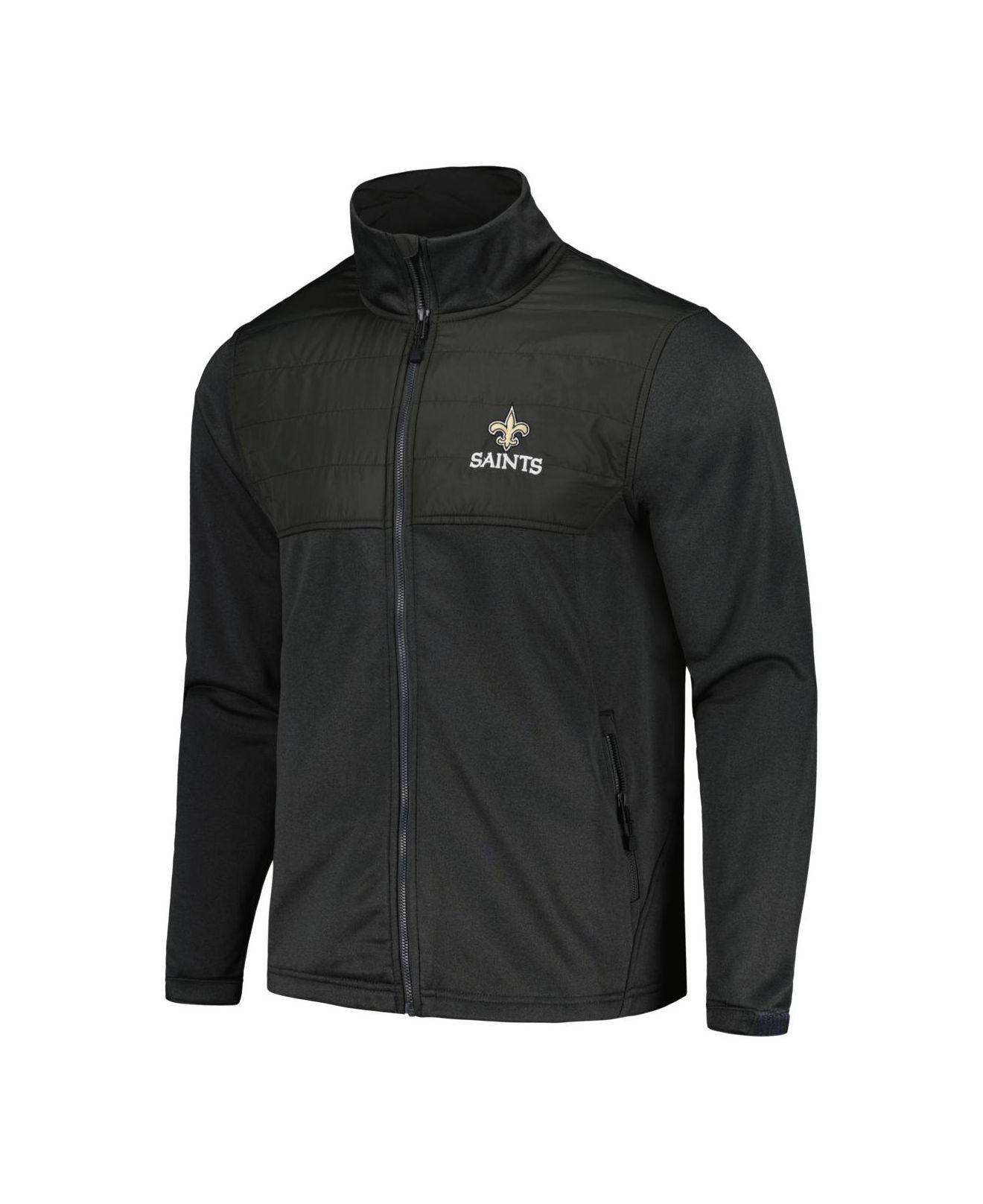 Men's Dunbrooke Black New Orleans Saints Trophy Fleece Full-Zip Hoodie