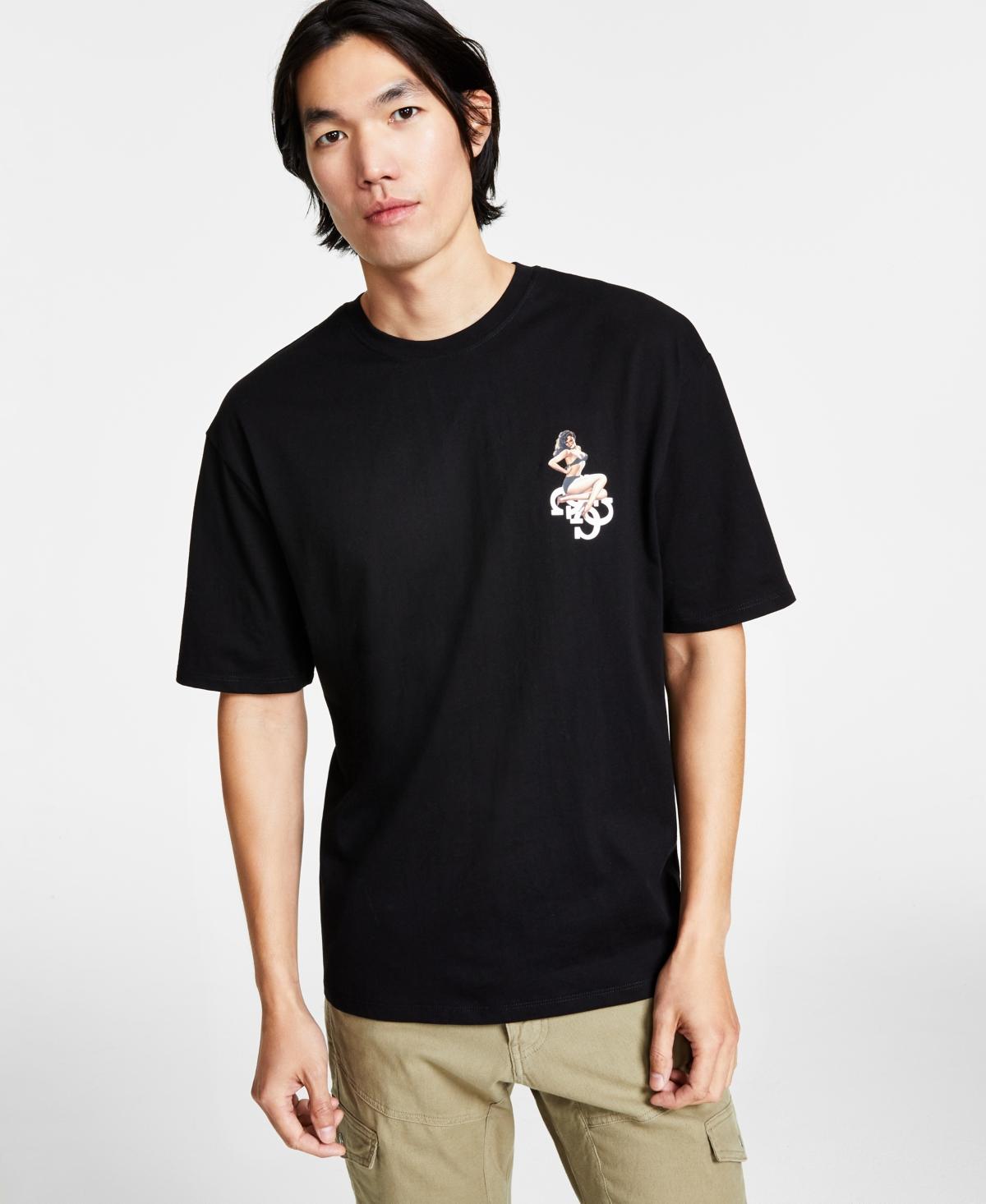 Guess West Coast Pinup Logo Graphic T-shirt in Black for Men | Lyst