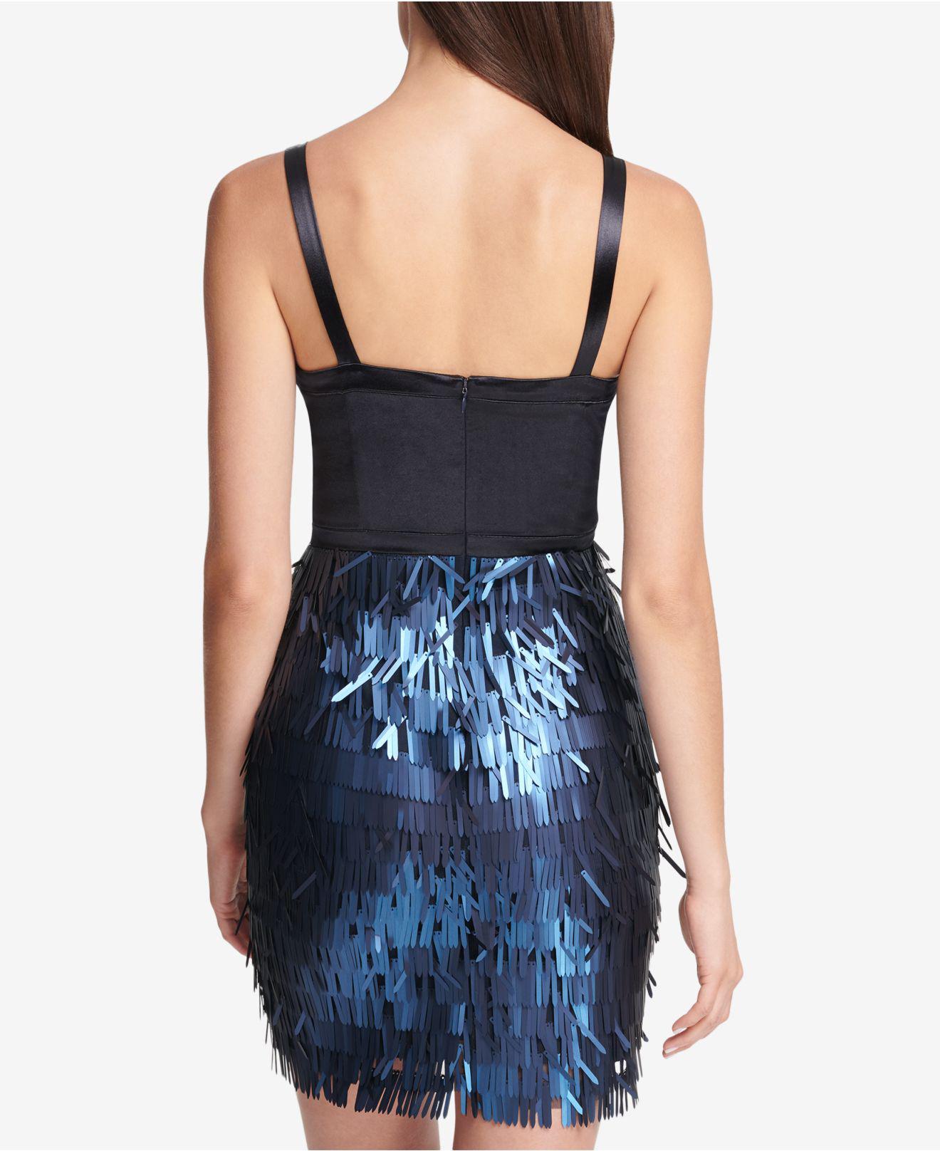 sequin fringe bodycon dress