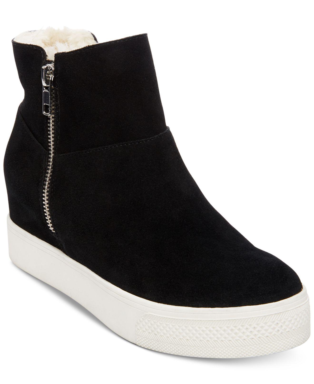 steve madden wedge black suede